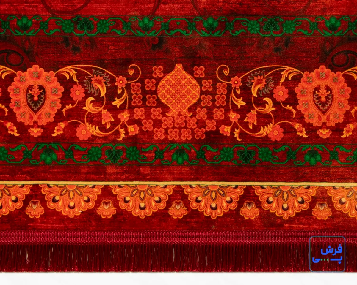 خرید قسطی |  فرش ابریشم ماشینی AJ1039 سبز لاکی