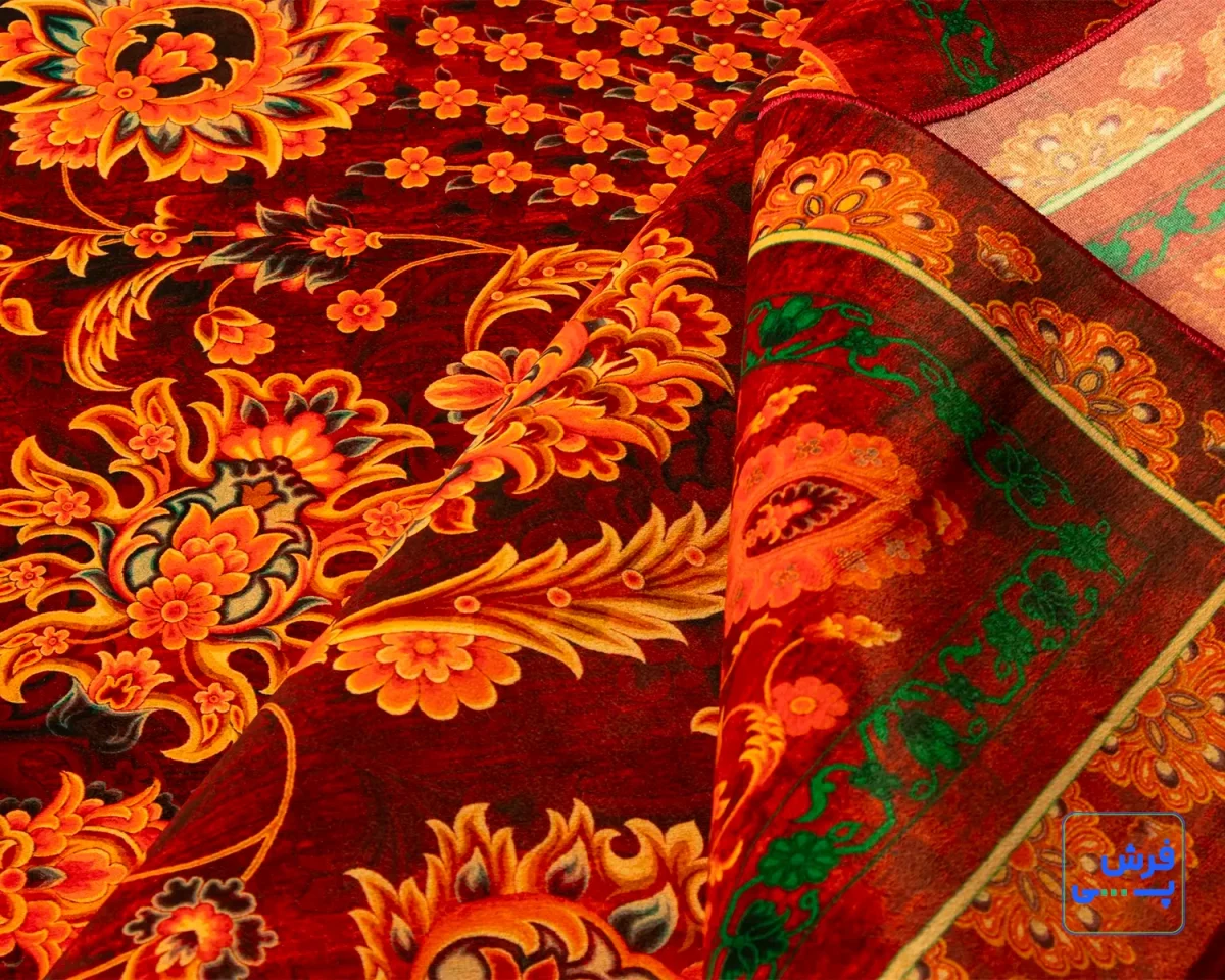 خرید قسطی |  فرش ابریشم ماشینی AJ1039 سبز لاکی