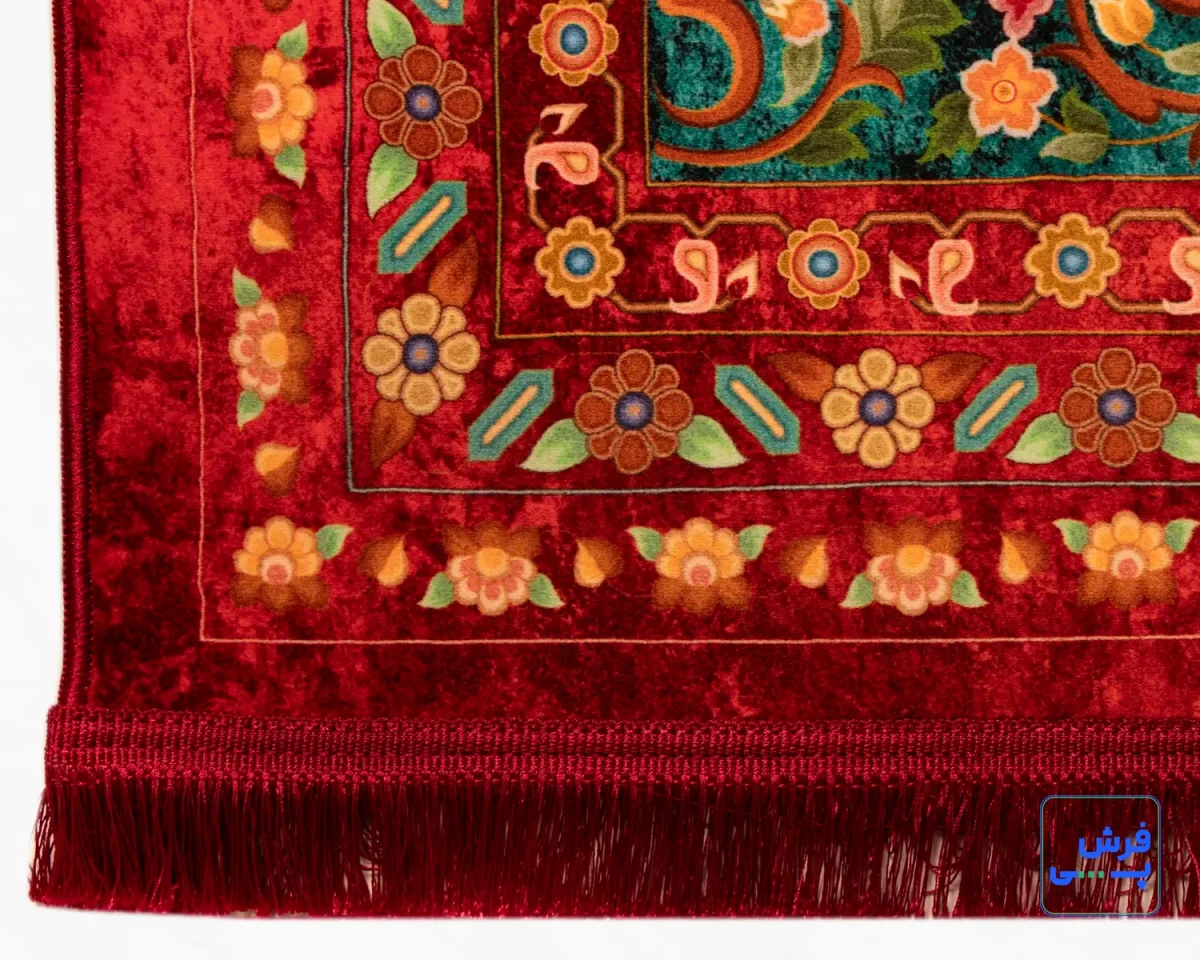 خرید قسطی |  فرش ابریشم ماشینی AJ1066 لاکی کرم