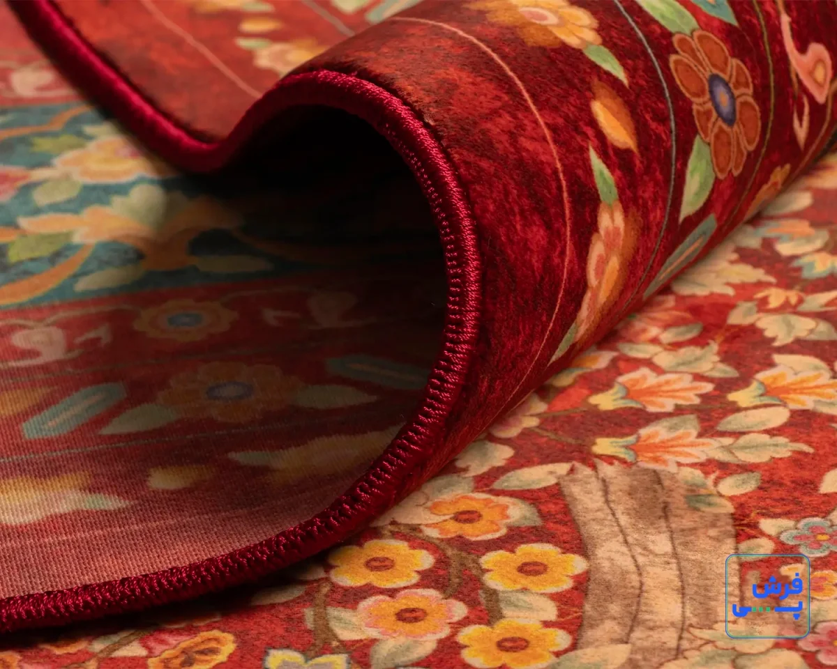 خرید قسطی |  فرش ابریشم ماشینی AJ1066 لاکی کرم