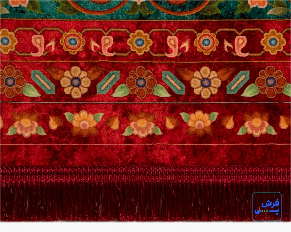 خرید قسطی |  فرش ابریشم ماشینی AJ1066 لاکی کرم