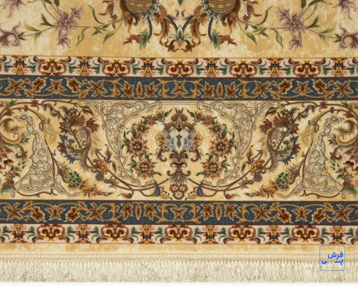 1135-1 خرید قسطی | فرش ابریشم ماشینی A1135 کرم