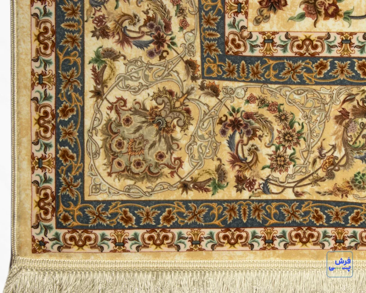 1135-2 خرید قسطی | فرش ابریشم ماشینی A1135 کرم
