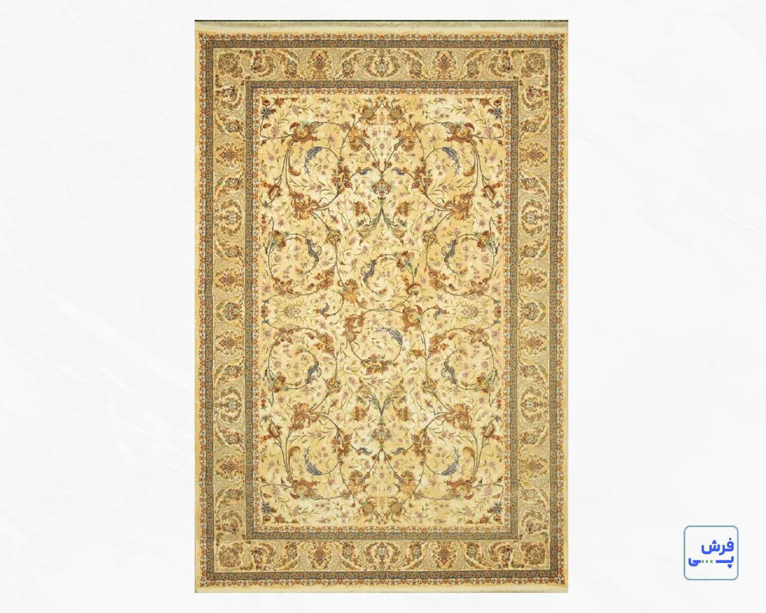 خرید قسطی |  فرش ابریشم ماشینی A1135 کرم