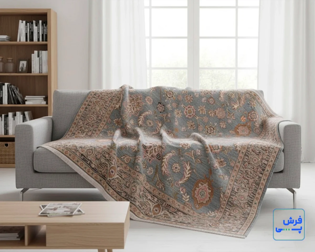 17102-4.webp خرید قسطی | فرش وینتیج 17102 آبی حاشیه ذغالی