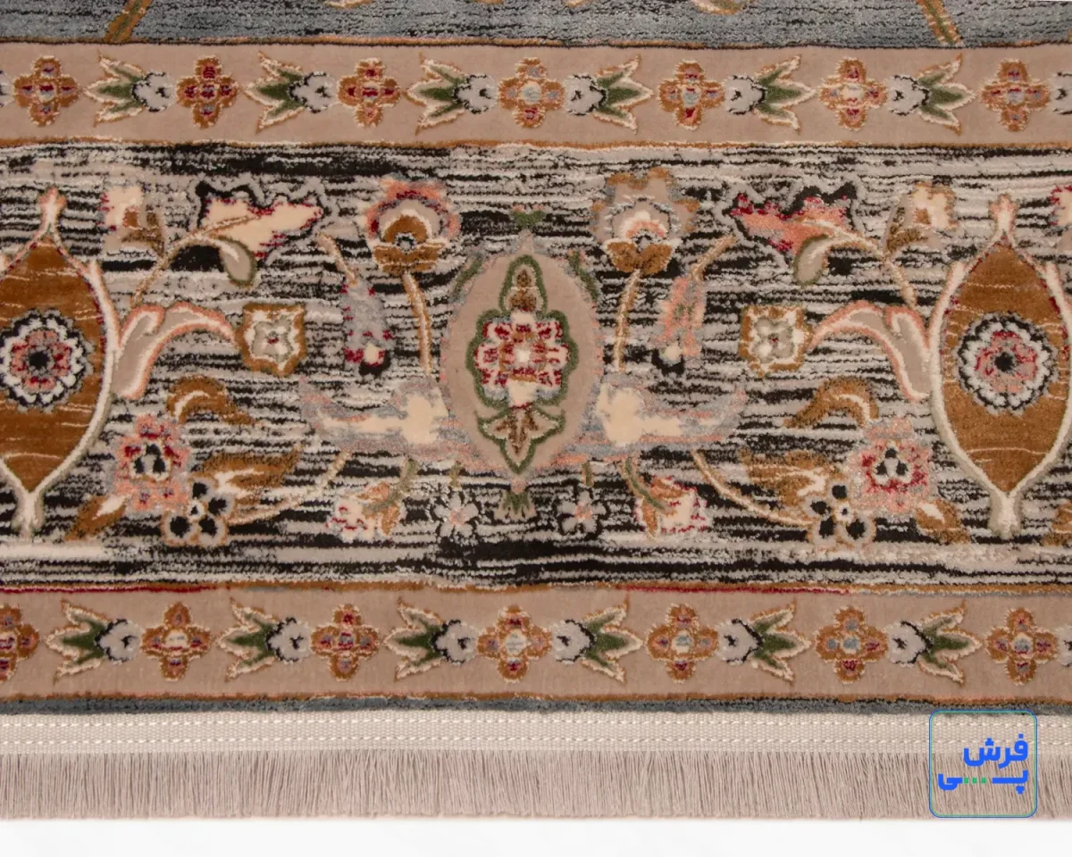17102-7.webp خرید قسطی | فرش وینتیج 17102 آبی حاشیه ذغالی