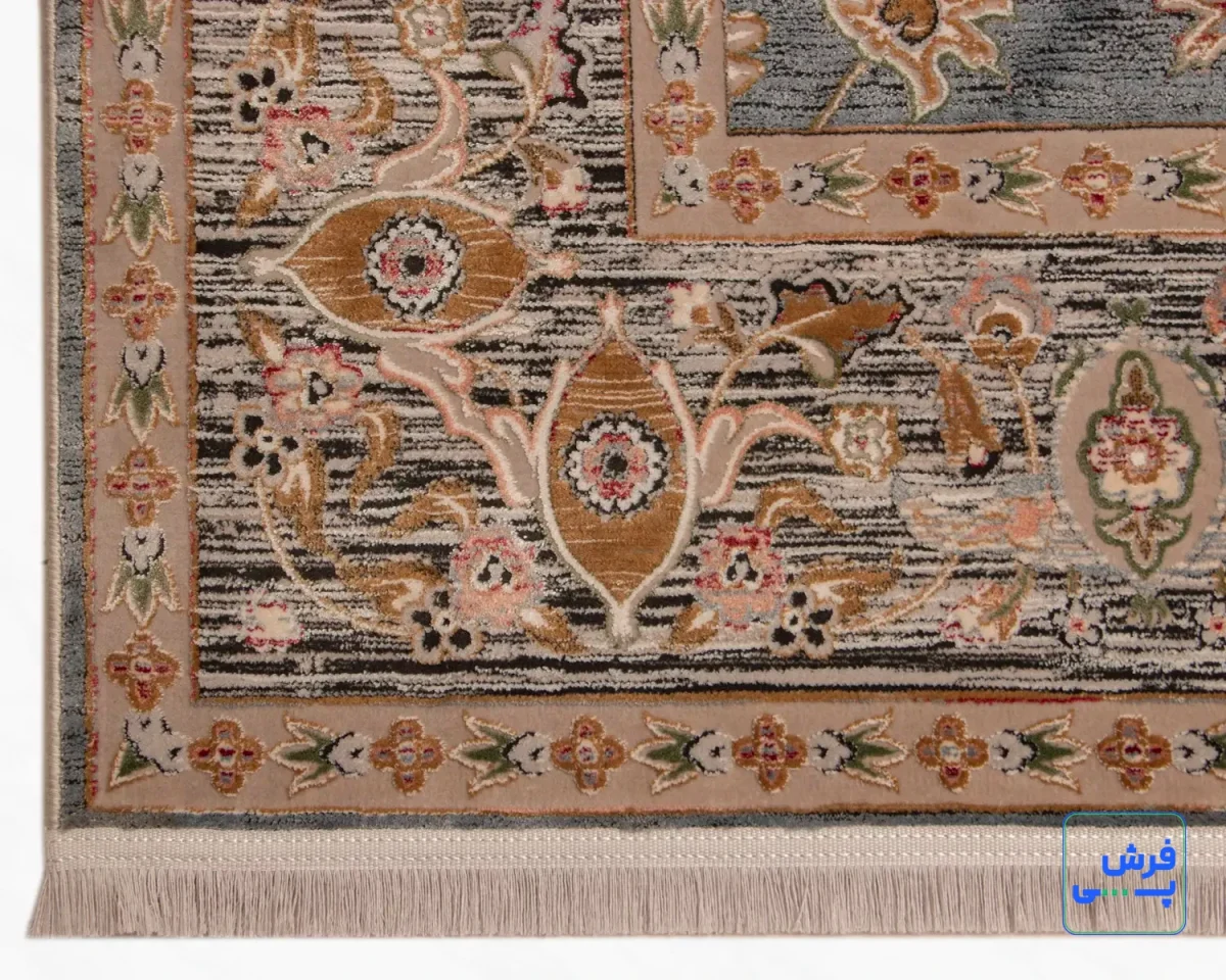 17102-8.webp خرید قسطی | فرش وینتیج 17102 آبی حاشیه ذغالی