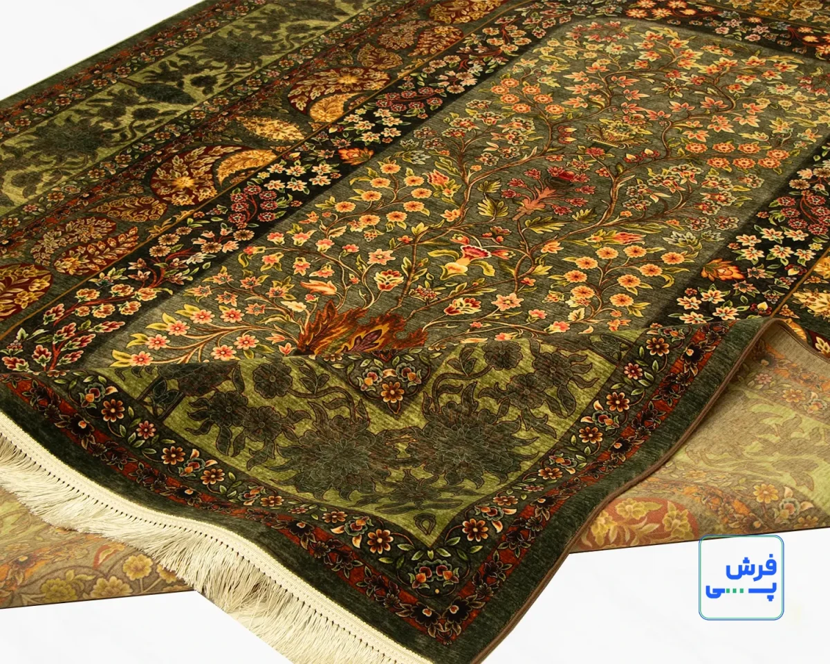 202730-7.webp خرید قسطی | فرش ابریشم ماشینی 202730 سبز