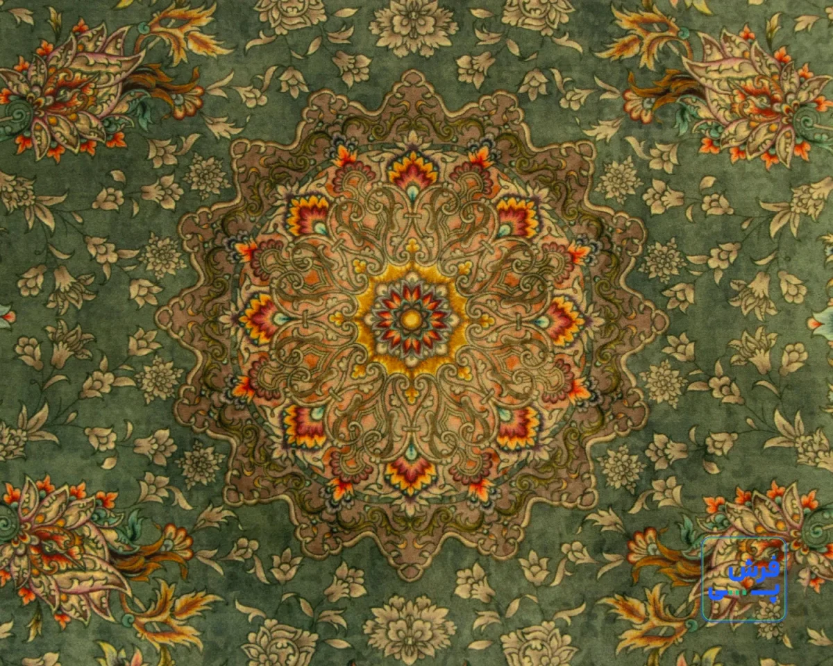 202735-3.webp خرید قسطی | فرش ابریشم ماشینی 202735 سبز