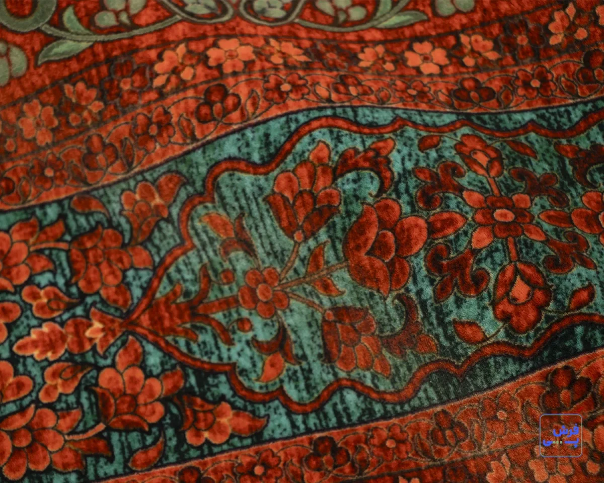 خرید قسطی |  فرش ابریشم ماشینی 202739 لاکی سبز