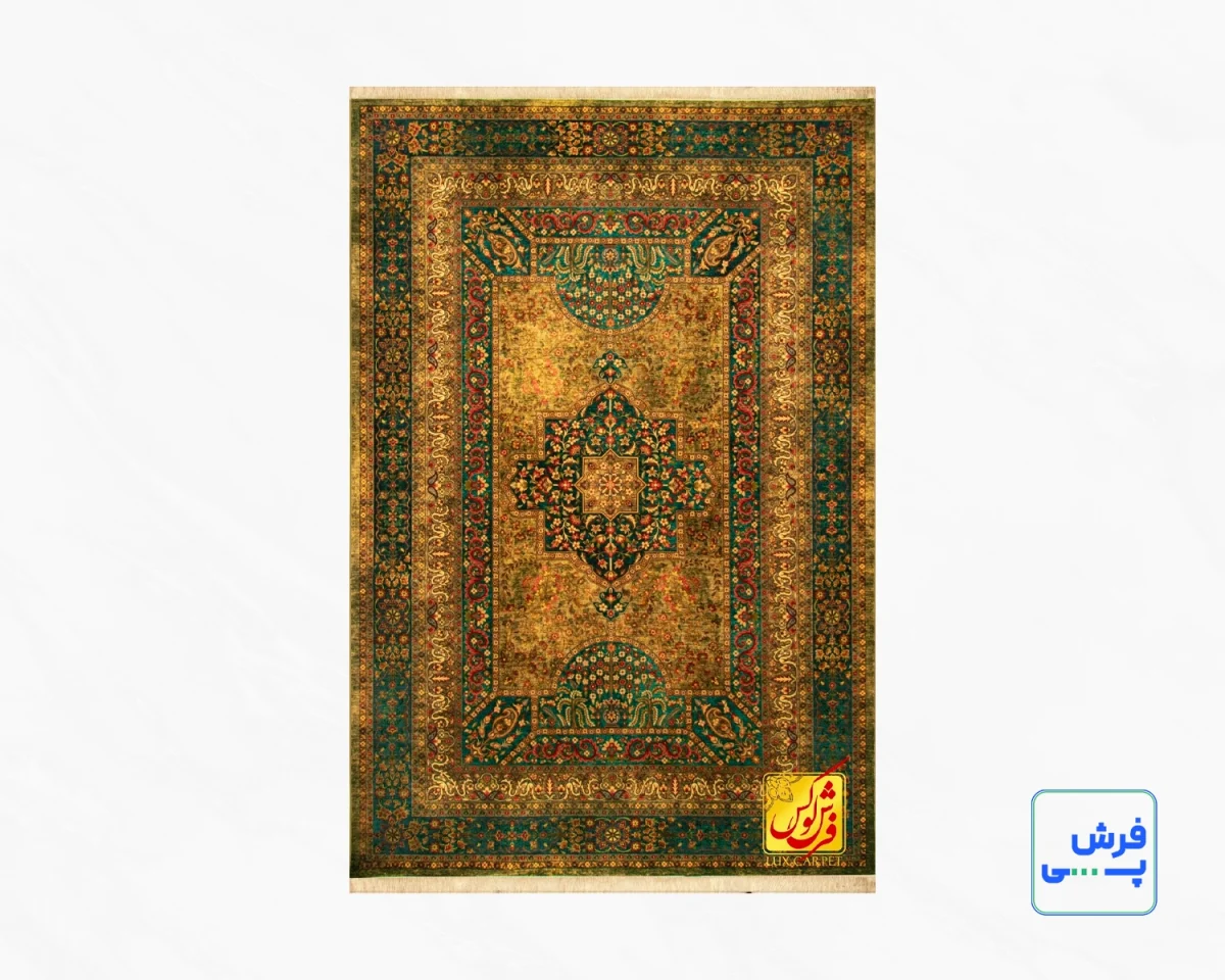 202740-1.webp خرید قسطی | فرش ابریشم ماشینی 202740 سبز