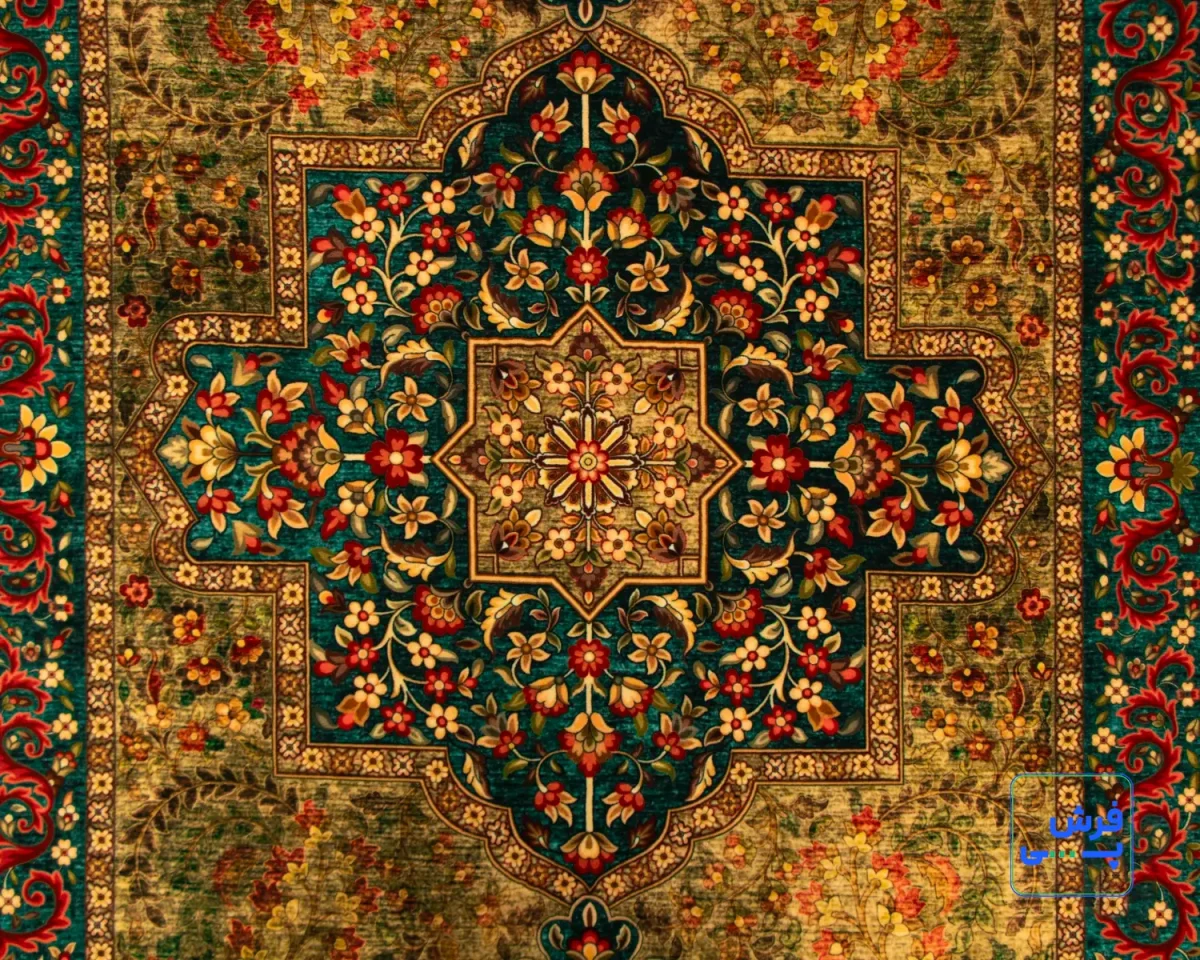 202740-3.webp خرید قسطی | فرش ابریشم ماشینی 202740 سبز