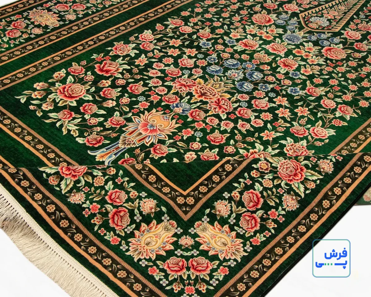 202751-7.webp خرید قسطی | فرش ابریشم ماشینی 202751 سبز