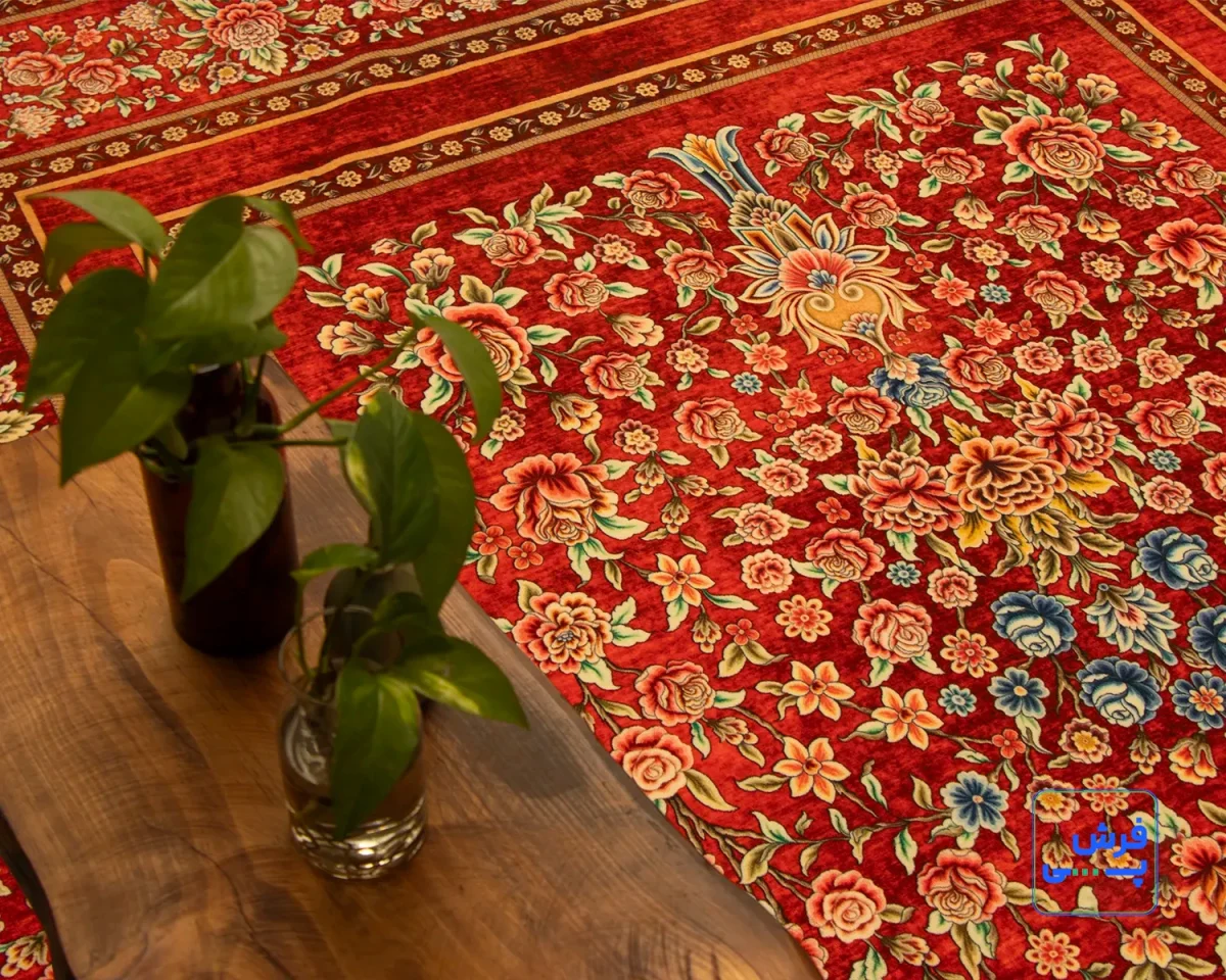 خرید قسطی |  فرش ابریشم ماشینی 202754 لاکی