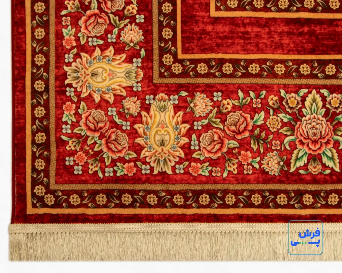 خرید قسطی |  فرش ابریشم ماشینی 202754 لاکی