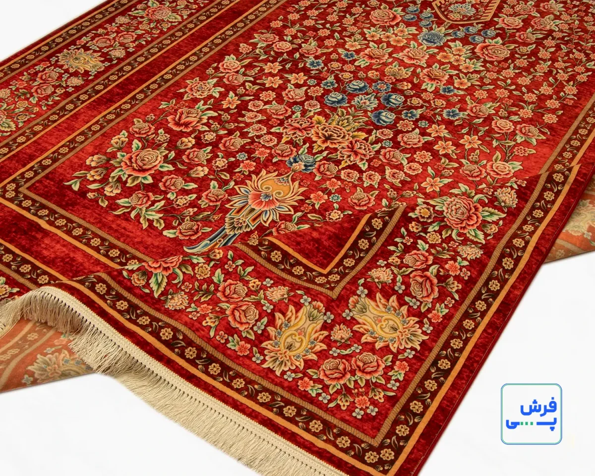 خرید قسطی |  فرش ابریشم ماشینی 202754 لاکی