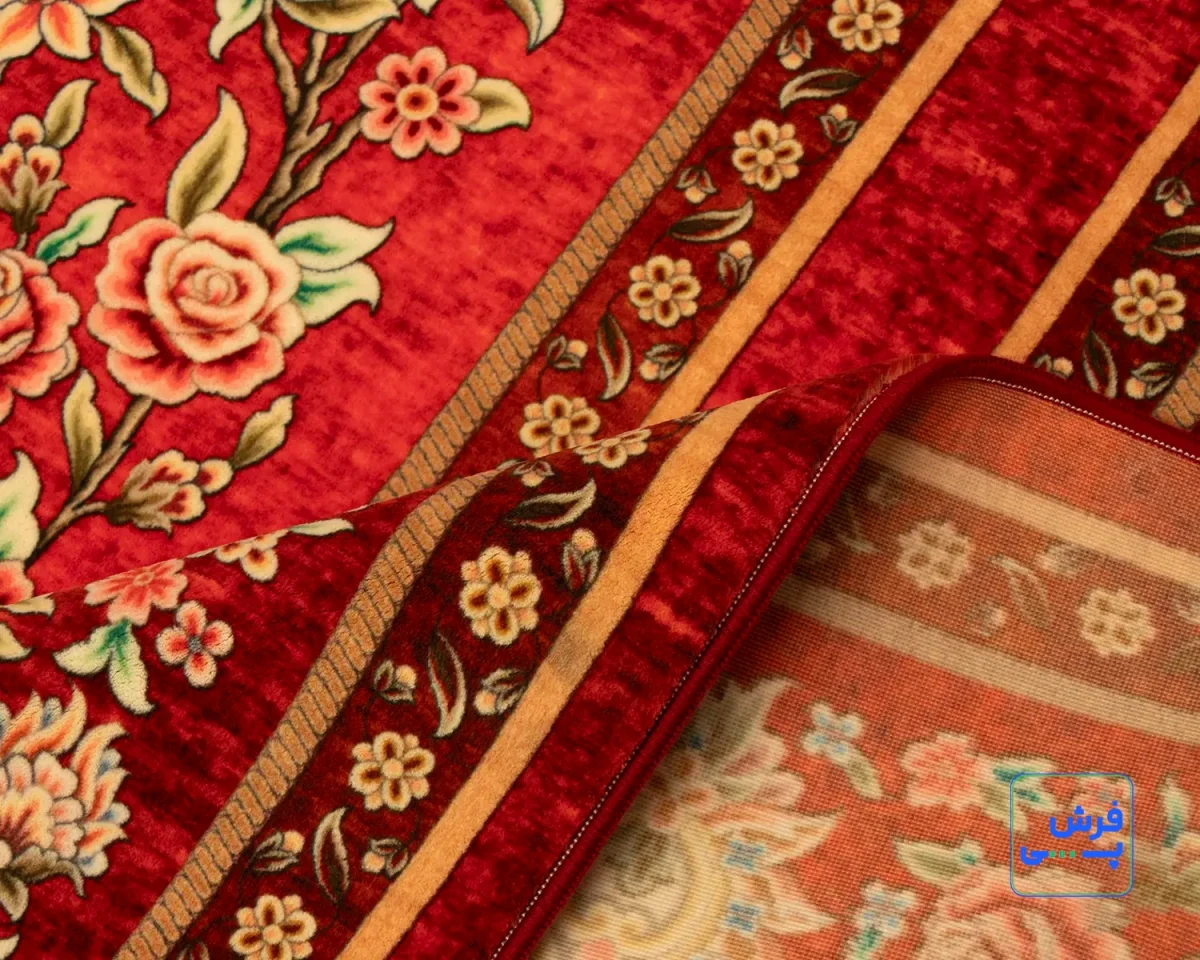 خرید قسطی |  فرش ابریشم ماشینی 202754 لاکی