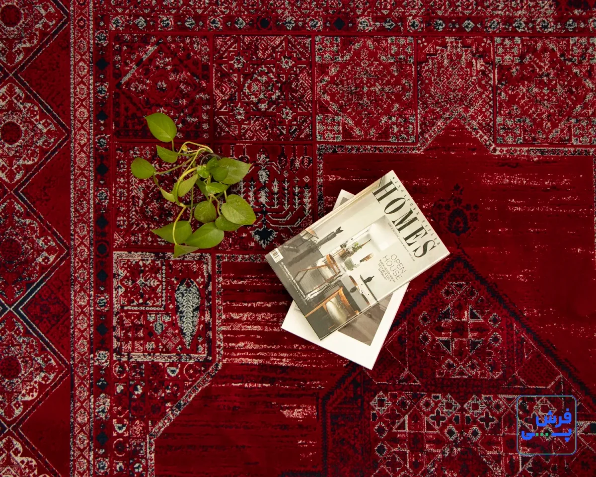 خرید قسطی |  فرش وینتیج 203 لاکی سرمه‌ای