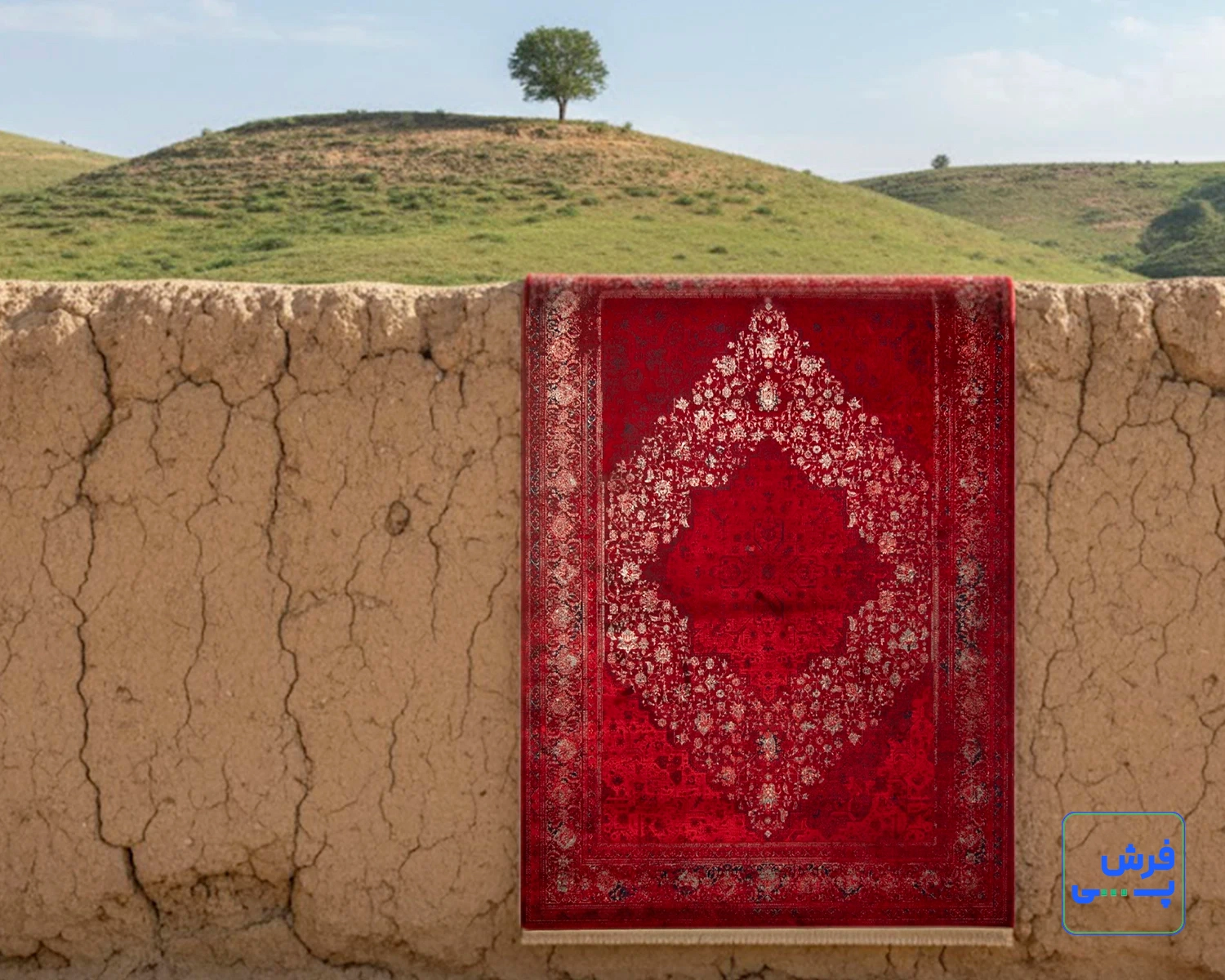 خرید قسطی |  فرش وینتیج 208 لاکی سرمه‌ای