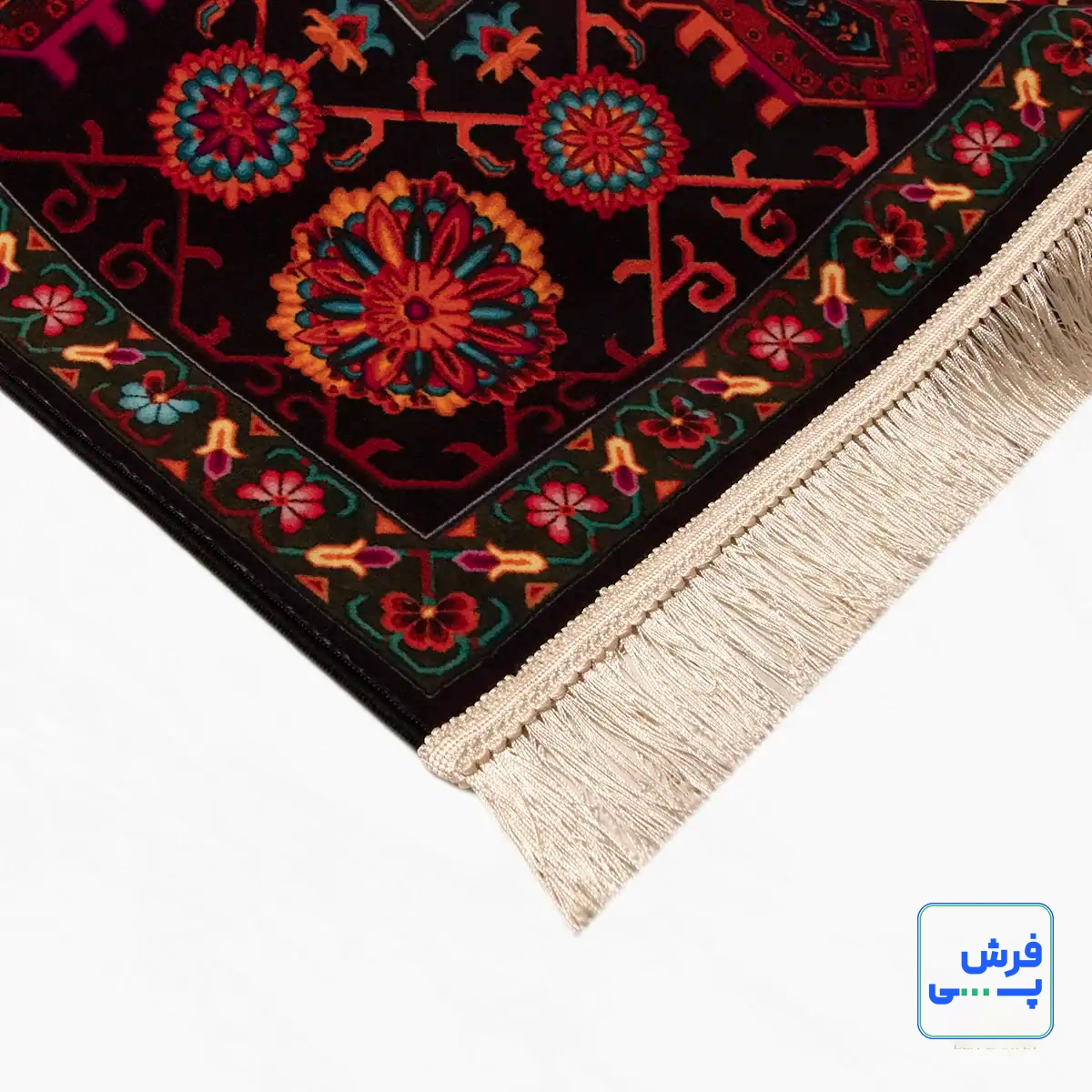 خرید قسطی |  فرش ابریشم ماشینی 210304 سبز مشکی
