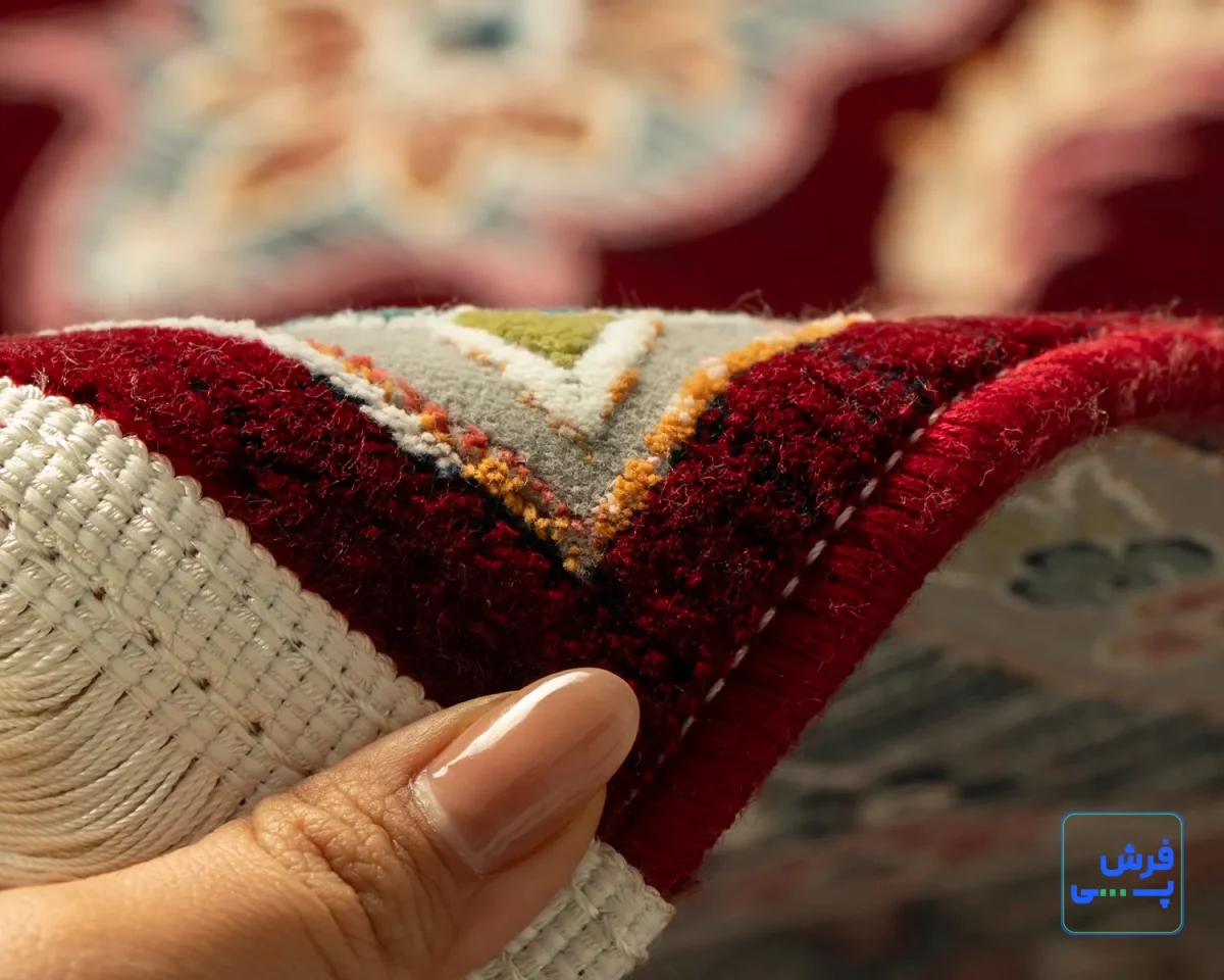 219-10.webp خرید قسطی | فرش وینتیج 219 لاکی حاشیه آبی