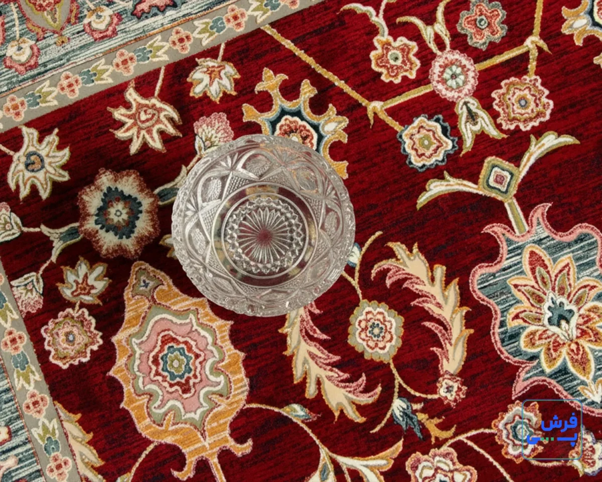 219-3.webp خرید قسطی | فرش وینتیج 219 لاکی حاشیه آبی