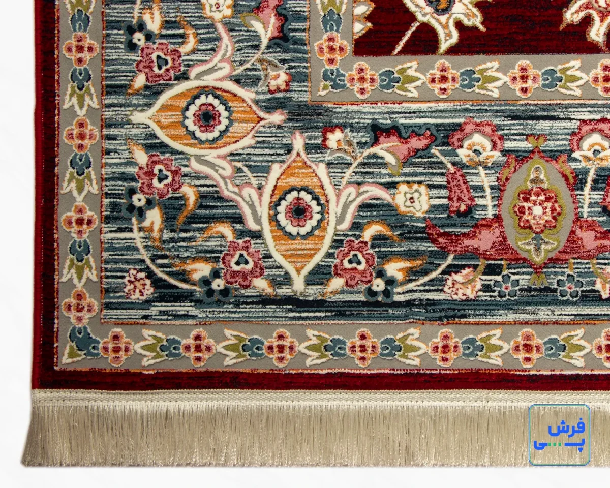 219-7.webp خرید قسطی | فرش وینتیج 219 لاکی حاشیه آبی