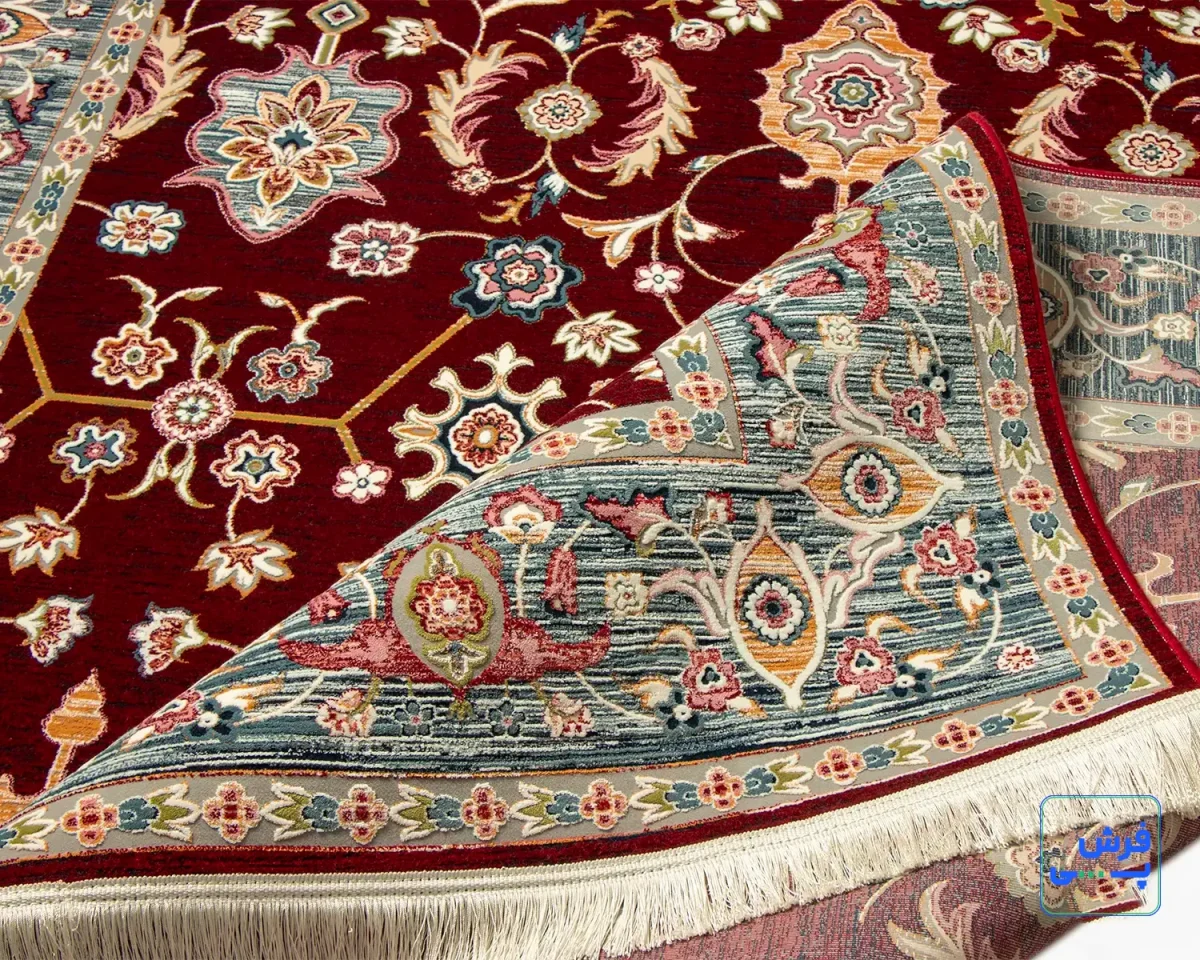 219-8.webp خرید قسطی | فرش وینتیج 219 لاکی حاشیه آبی