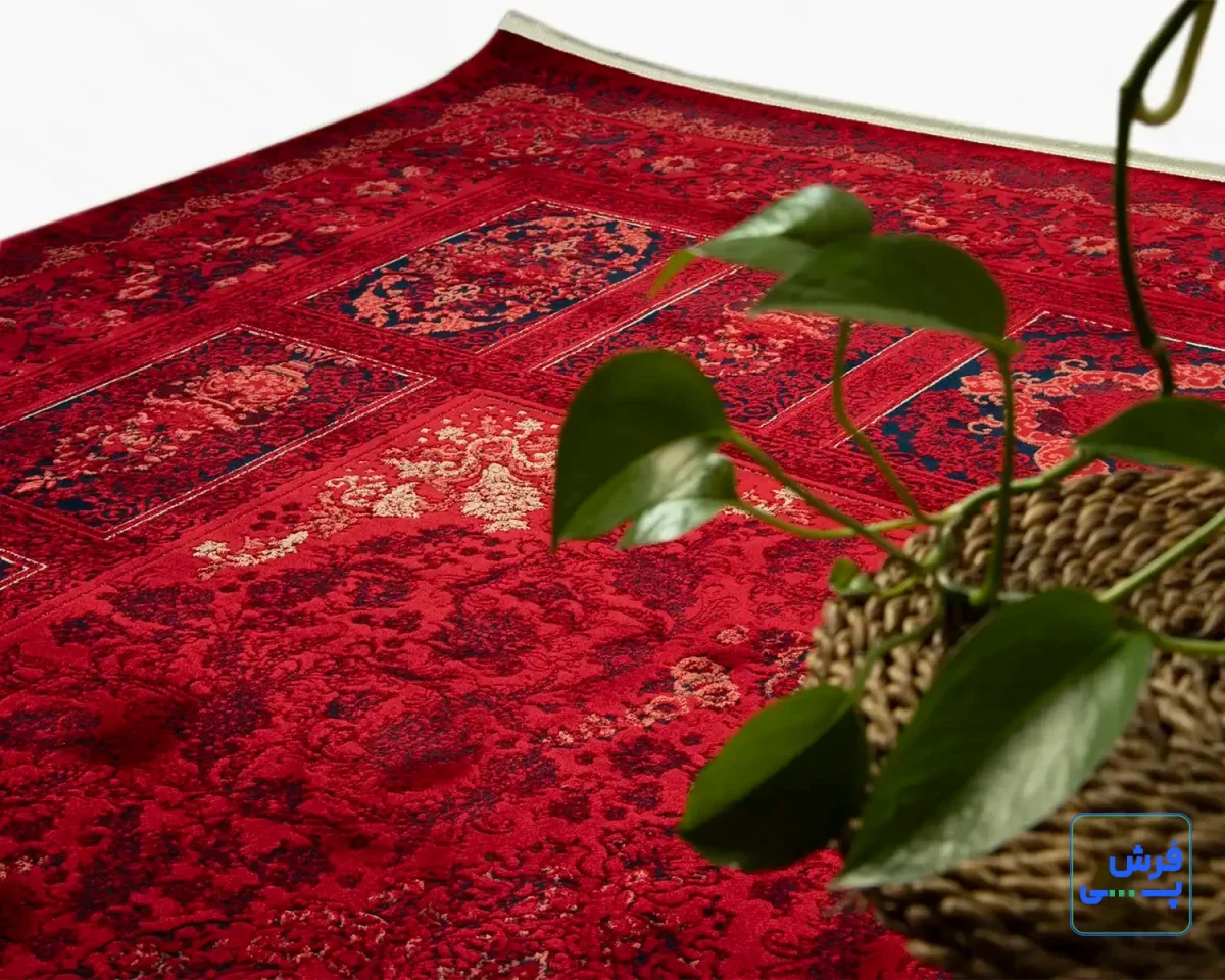221-6.webp خرید قسطی | فرش وینتیج 221 لاکی سرمهای