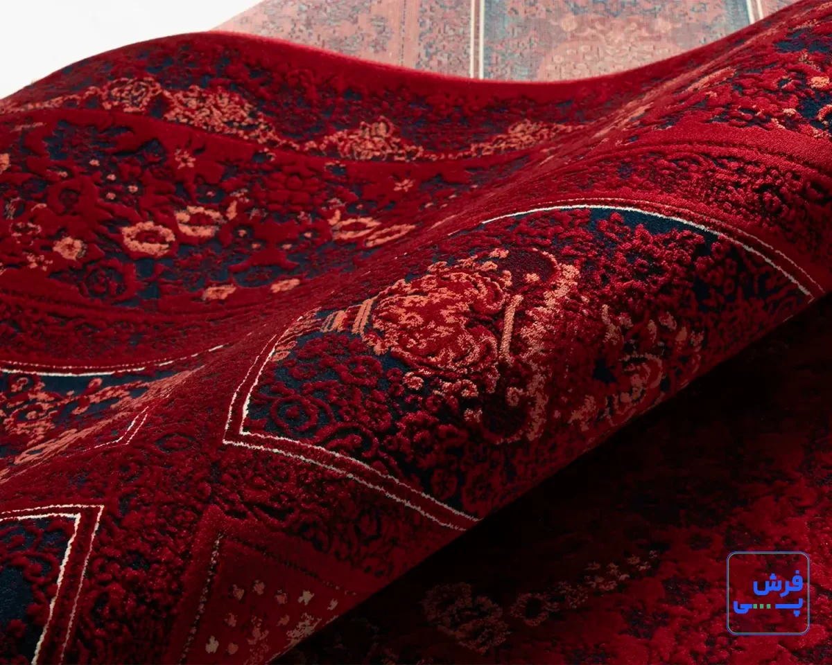 221-9.webp خرید قسطی | فرش وینتیج 221 لاکی سرمهای