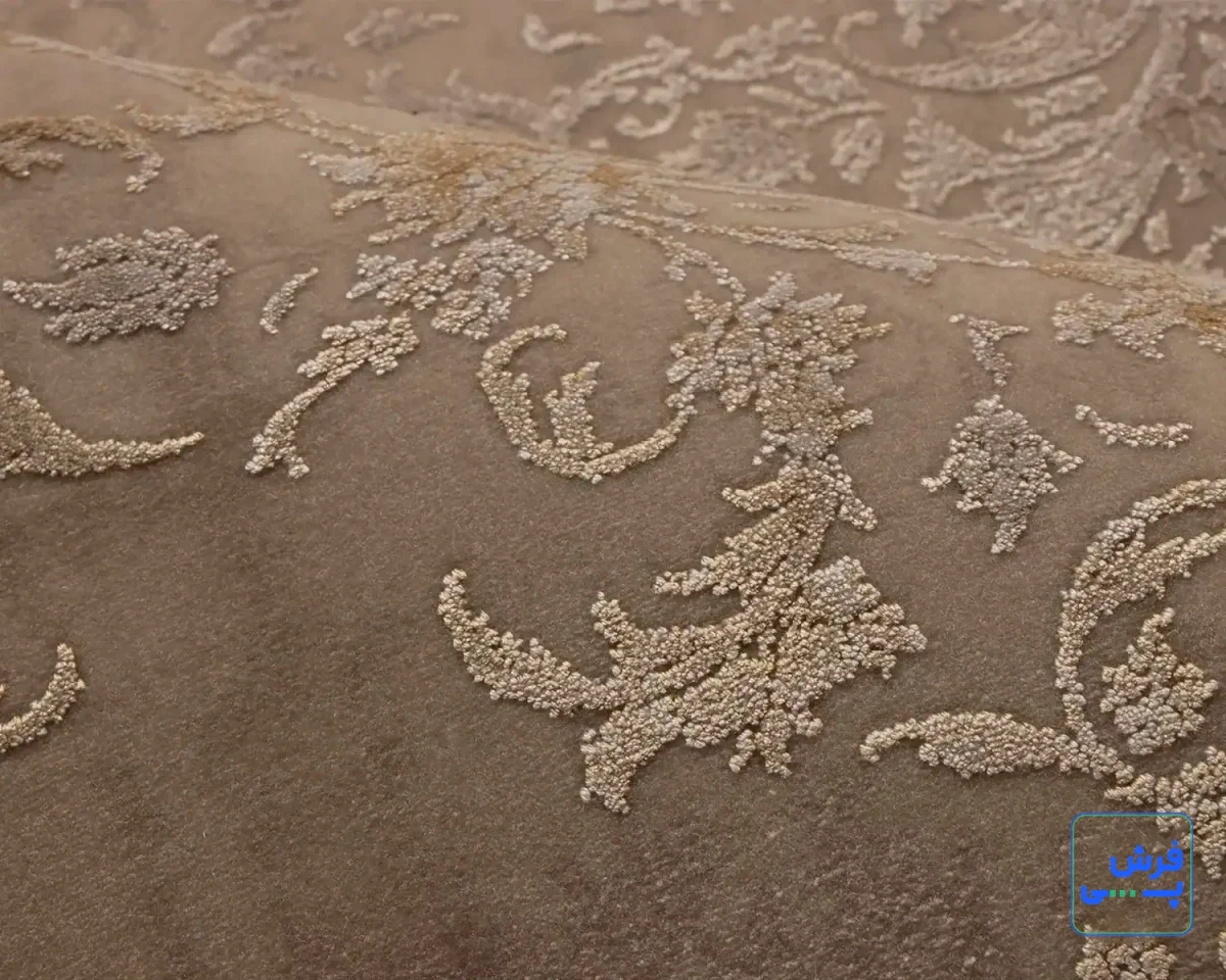 خرید قسطی |  فرش وینتیج 3006 کرم نسکافه‌ای حاشیه آجری