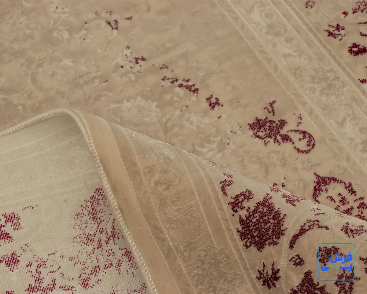خرید قسطی |  فرش وینتیج 3007 کرم نسکافه‌ای شرابی