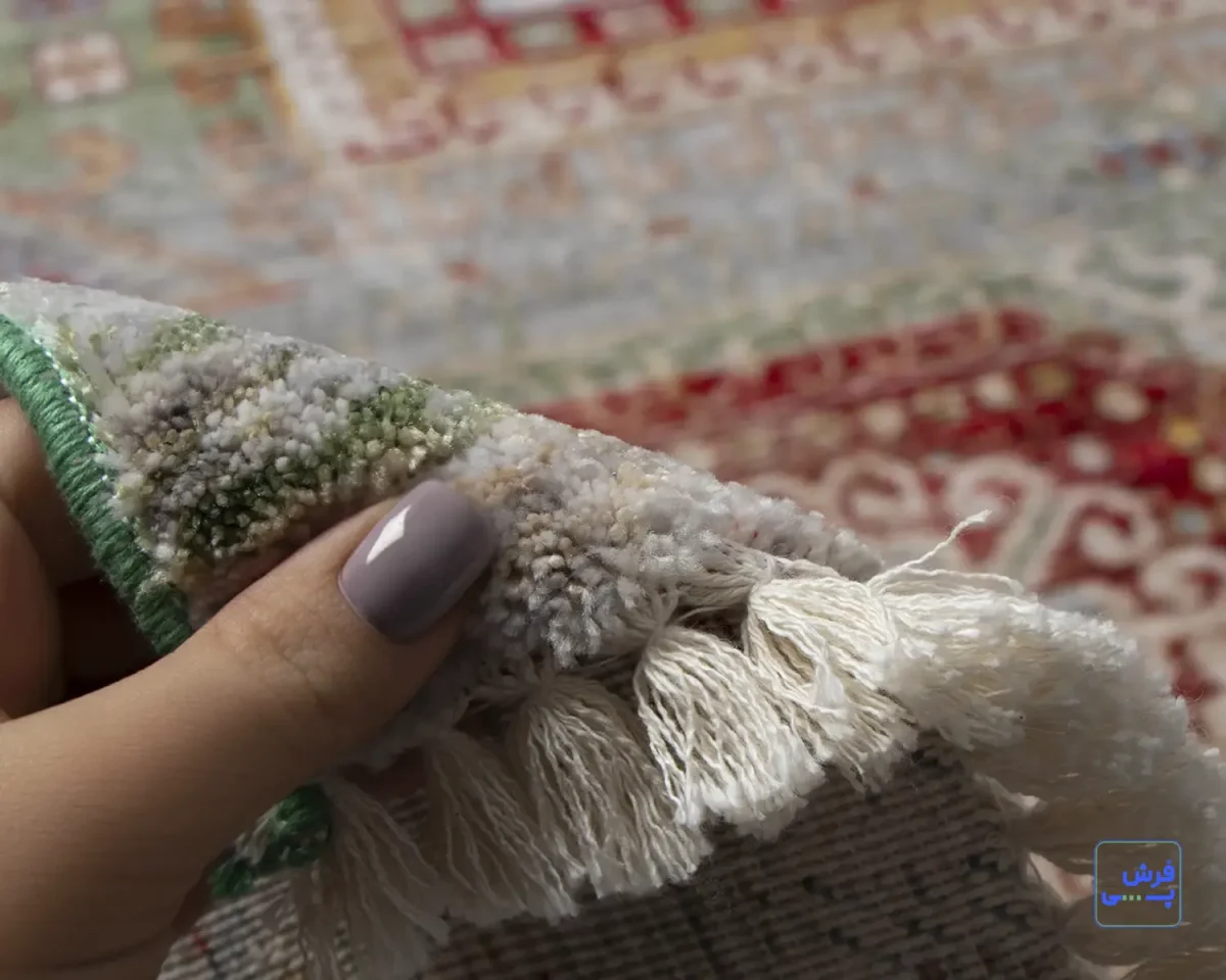 خرید قسطی |  فرش وینتیج 30157 کرم سبز لاکی