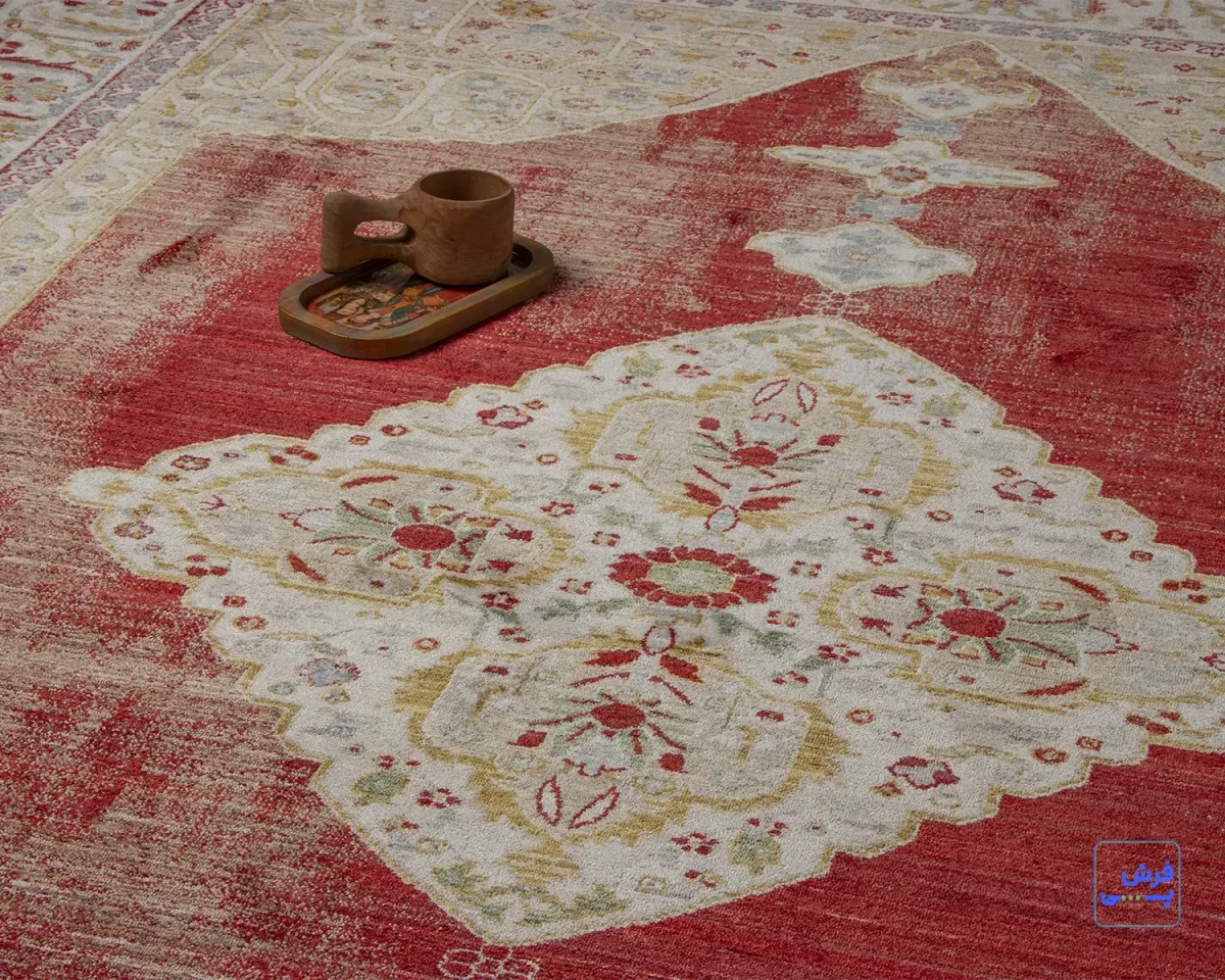 30172-e (4) خرید قسطی | فرش وینتیج 30172 لاکی نسکافه ای