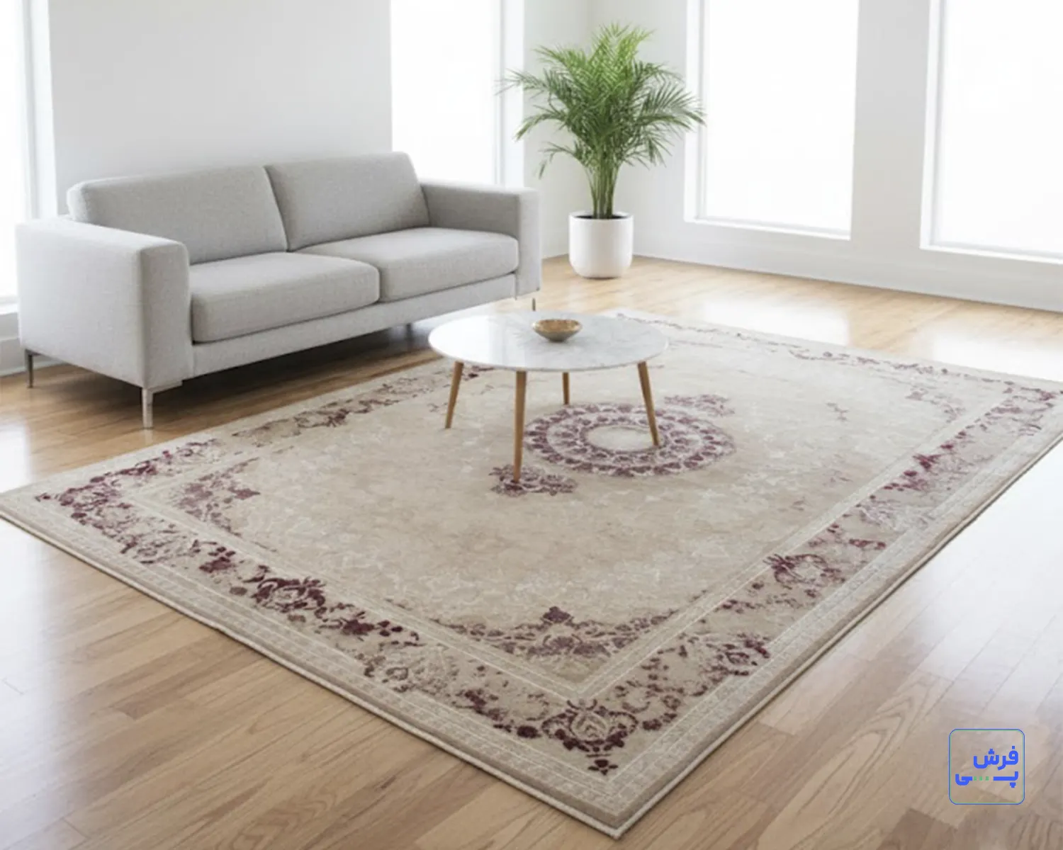 3029-e (2) خرید قسطی | فرش وینتیج 3029 کرم شرابی