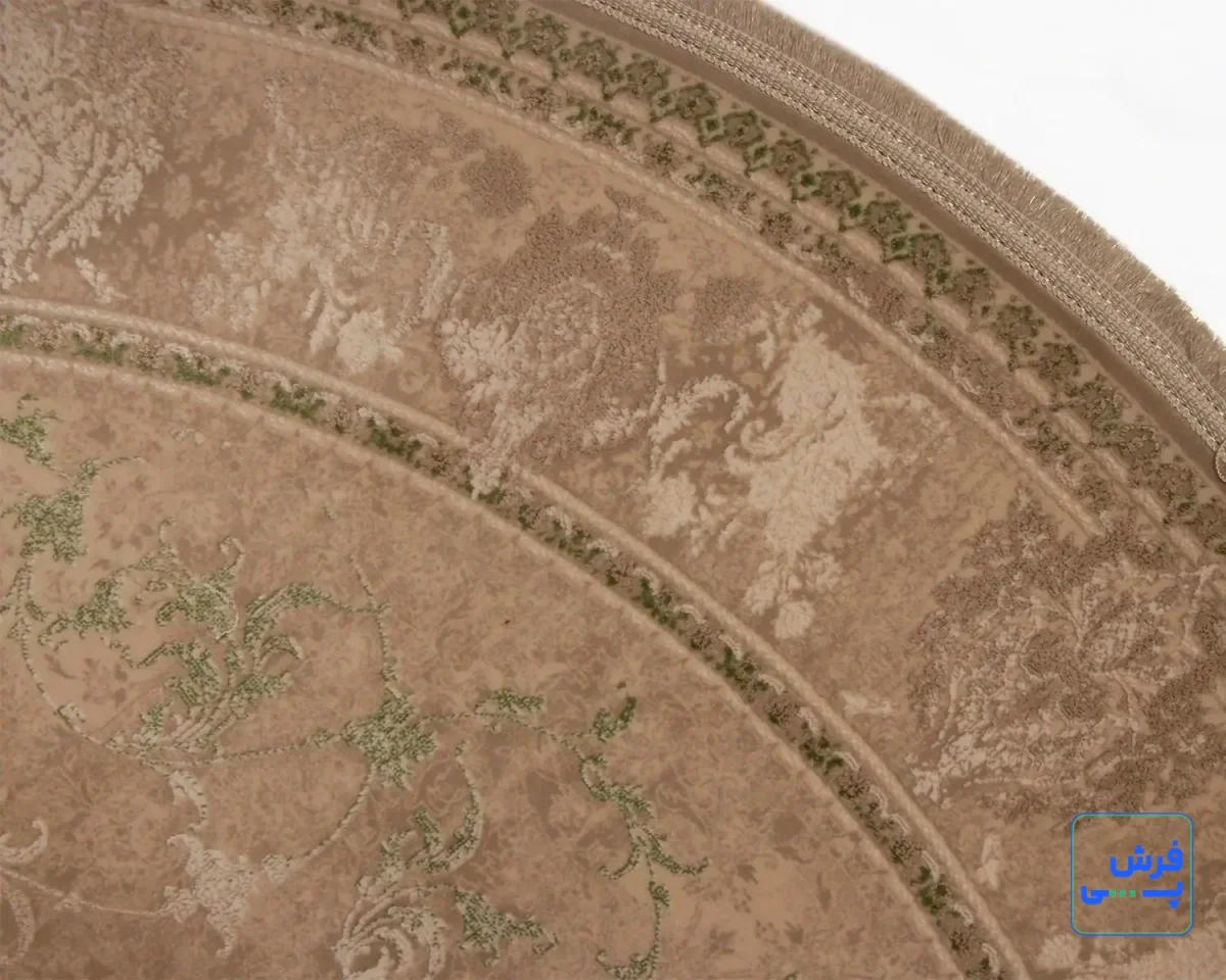 3030-2.webp خرید قسطی | فرش گرد وینتیج 3030 کرم سبز