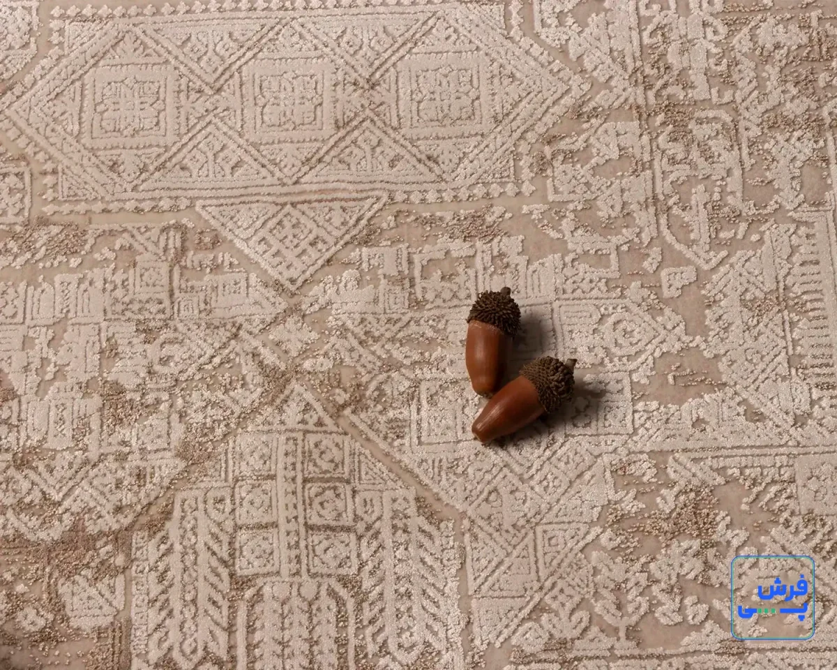 خرید قسطی |  فرش وینتیج 3144 کرم نسکافه‌ای