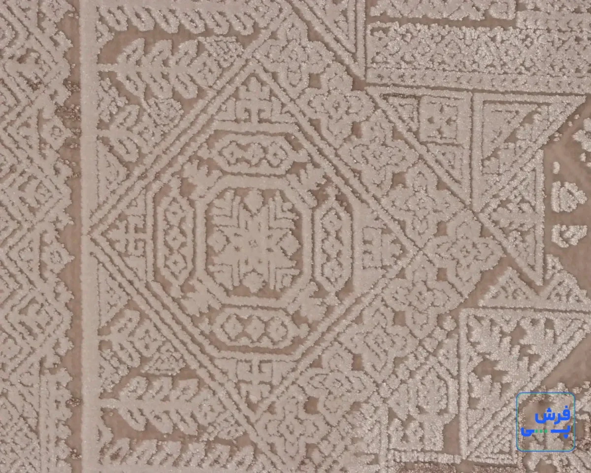 خرید قسطی |  فرش وینتیج 3144 کرم نسکافه‌ای