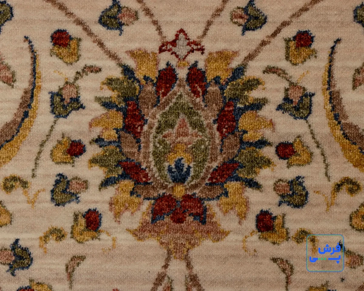 خرید قسطی |  فرش وینتیج 40110 کرم حاشیه لاکی