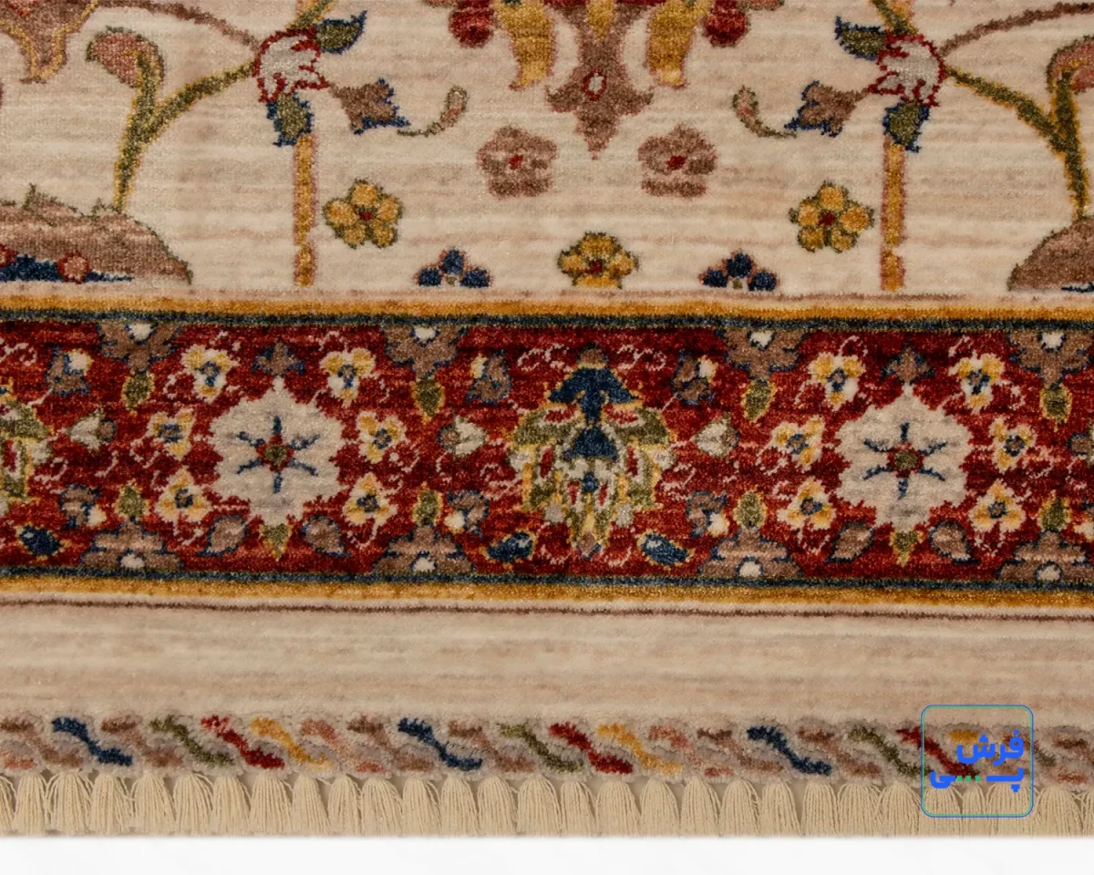 خرید قسطی |  فرش وینتیج 40110 کرم حاشیه لاکی