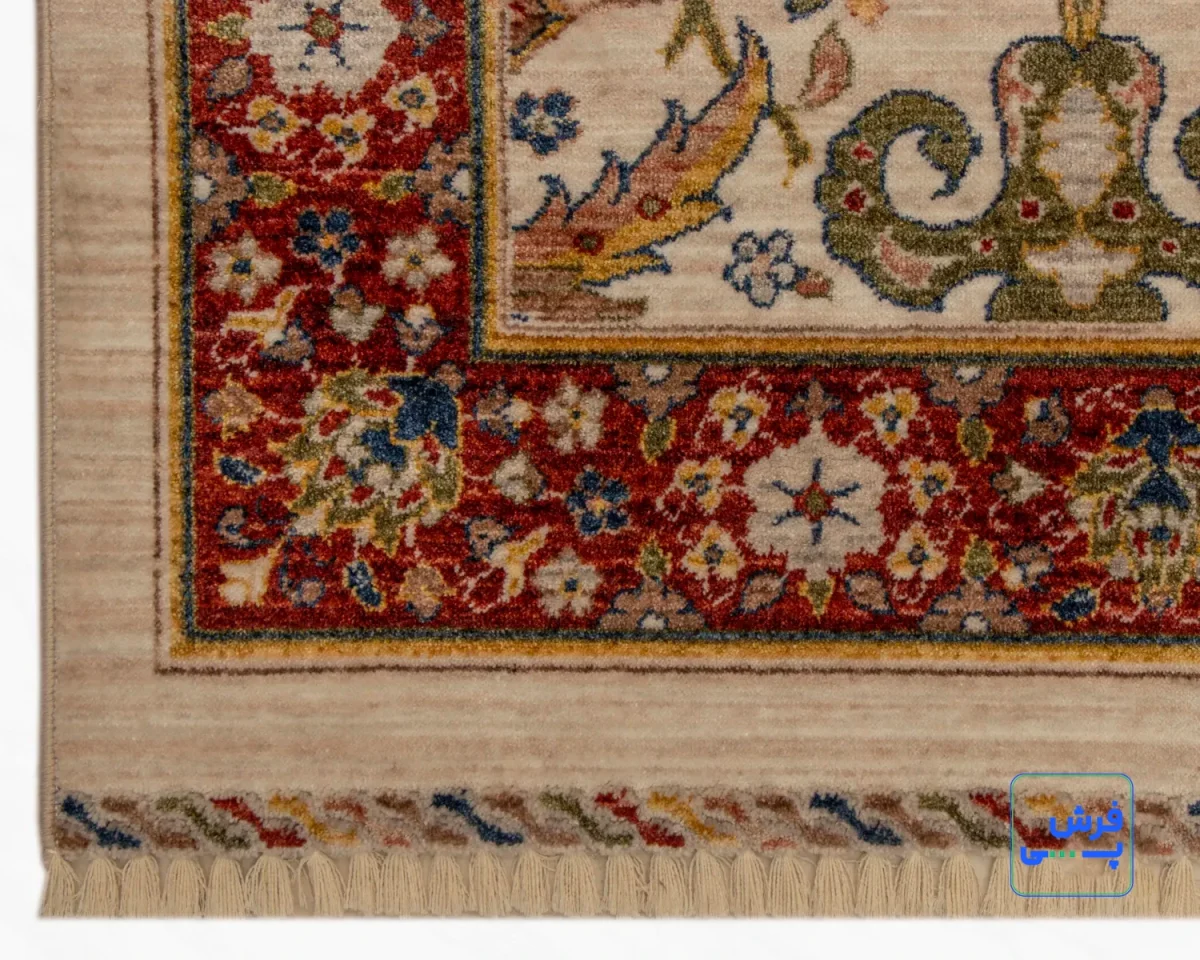 خرید قسطی |  فرش وینتیج 40110 کرم حاشیه لاکی
