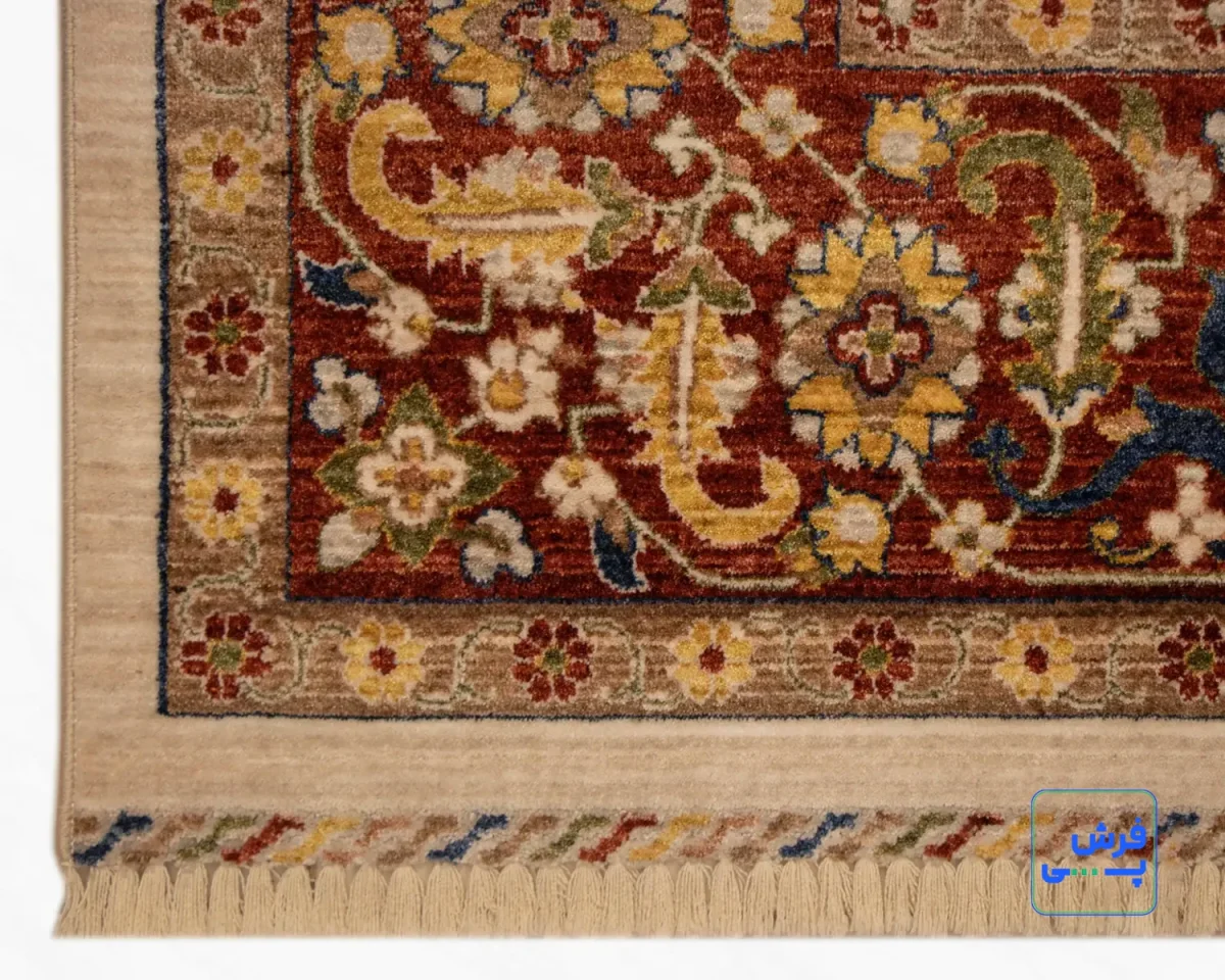 خرید قسطی |  فرش وینتیج 40118 کرم حاشیه لاکی