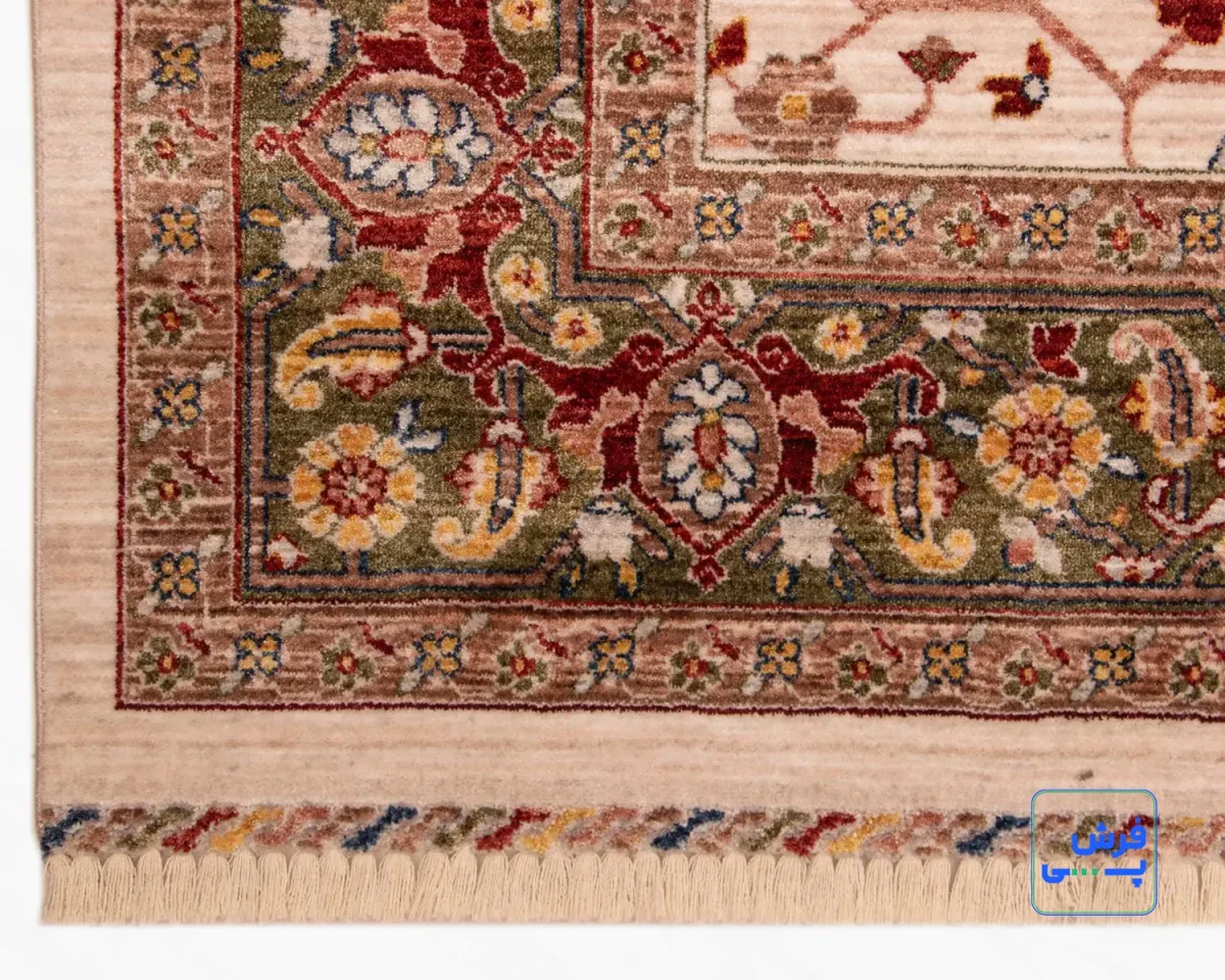 خرید قسطی |  فرش وینتیج 40200 کرم حاشیه سبز