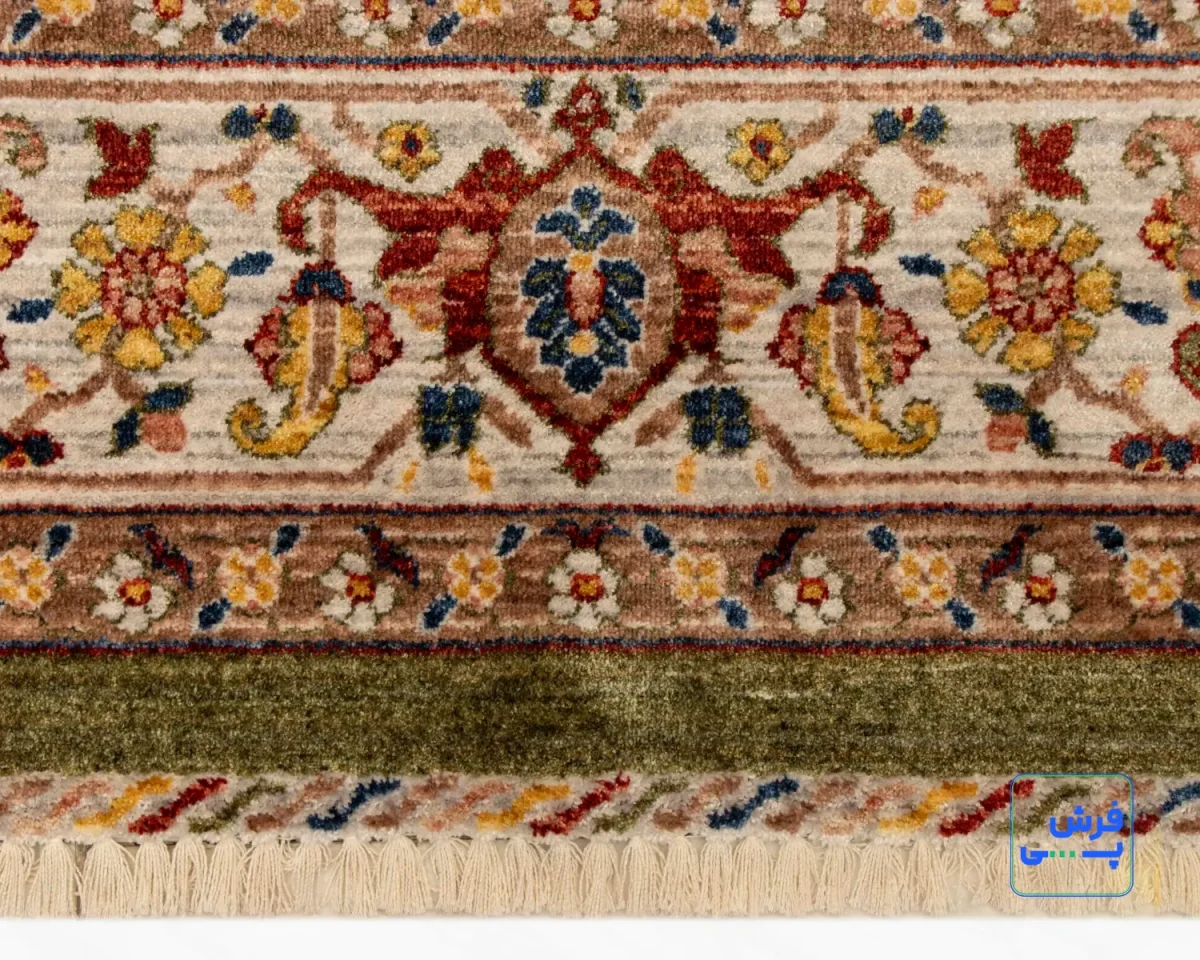 خرید قسطی |  فرش وینتیج 40201 سبز حاشیه کرم
