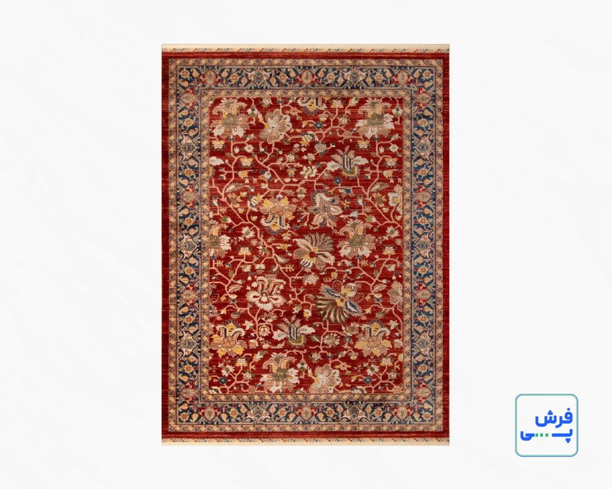 خرید قسطی |  فرش وینتیج 40203 لاکی حاشیه سرمه‌ای