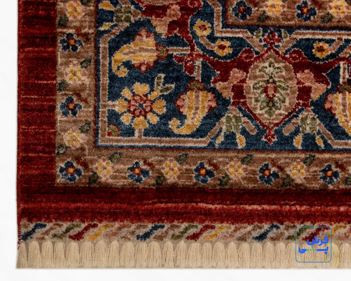 خرید قسطی |  فرش وینتیج 40203 لاکی حاشیه سرمه‌ای