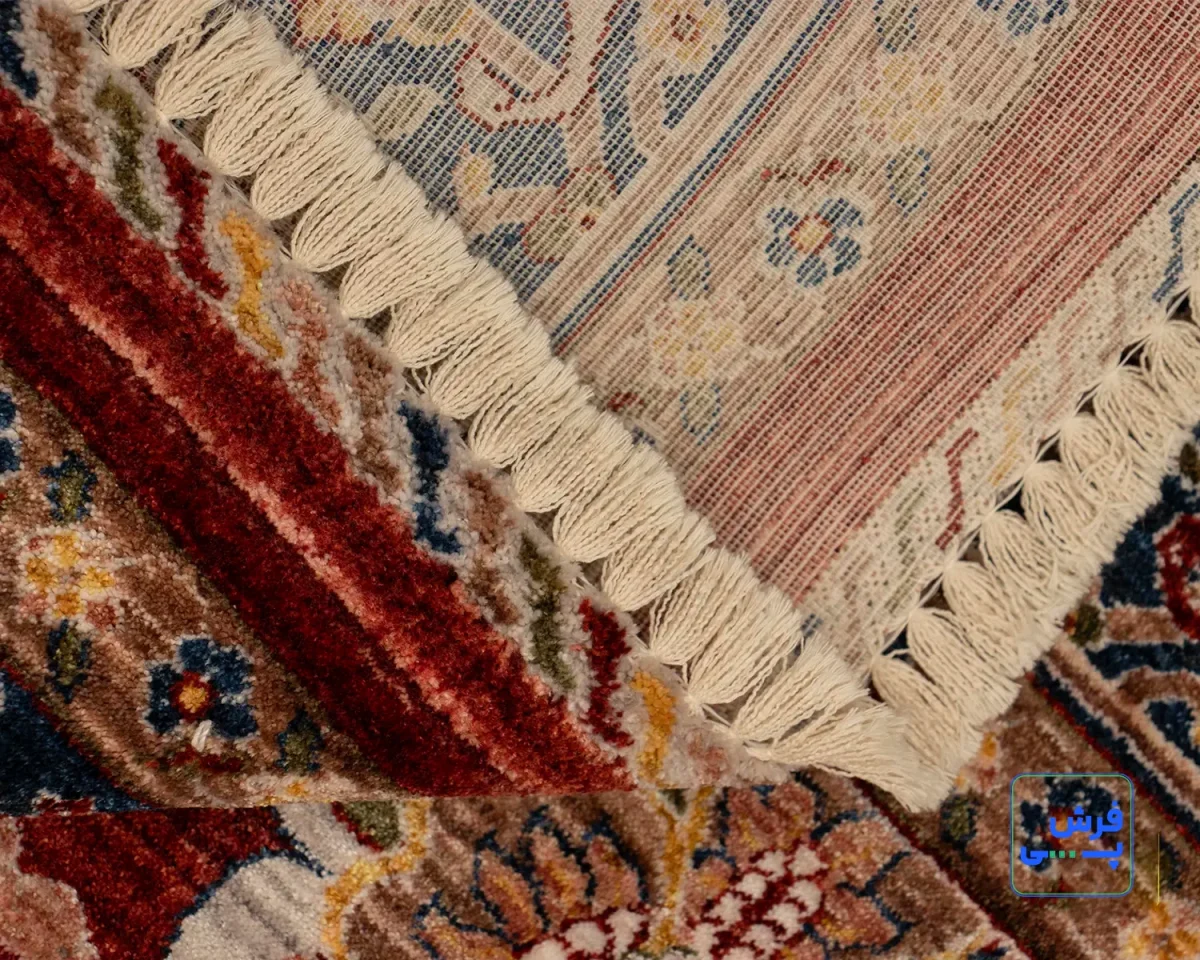 خرید قسطی |  فرش وینتیج 40203 لاکی حاشیه سرمه‌ای