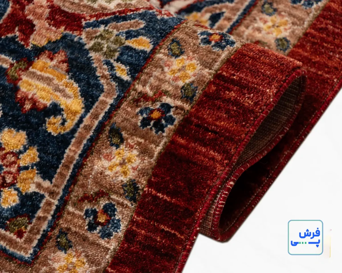 خرید قسطی |  فرش وینتیج 40203 لاکی حاشیه سرمه‌ای