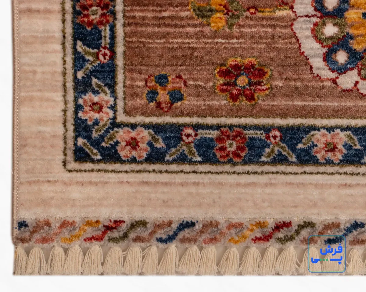 خرید قسطی |  فرش وینتیج 4038 کرم حاشیه نسکافه‌ای