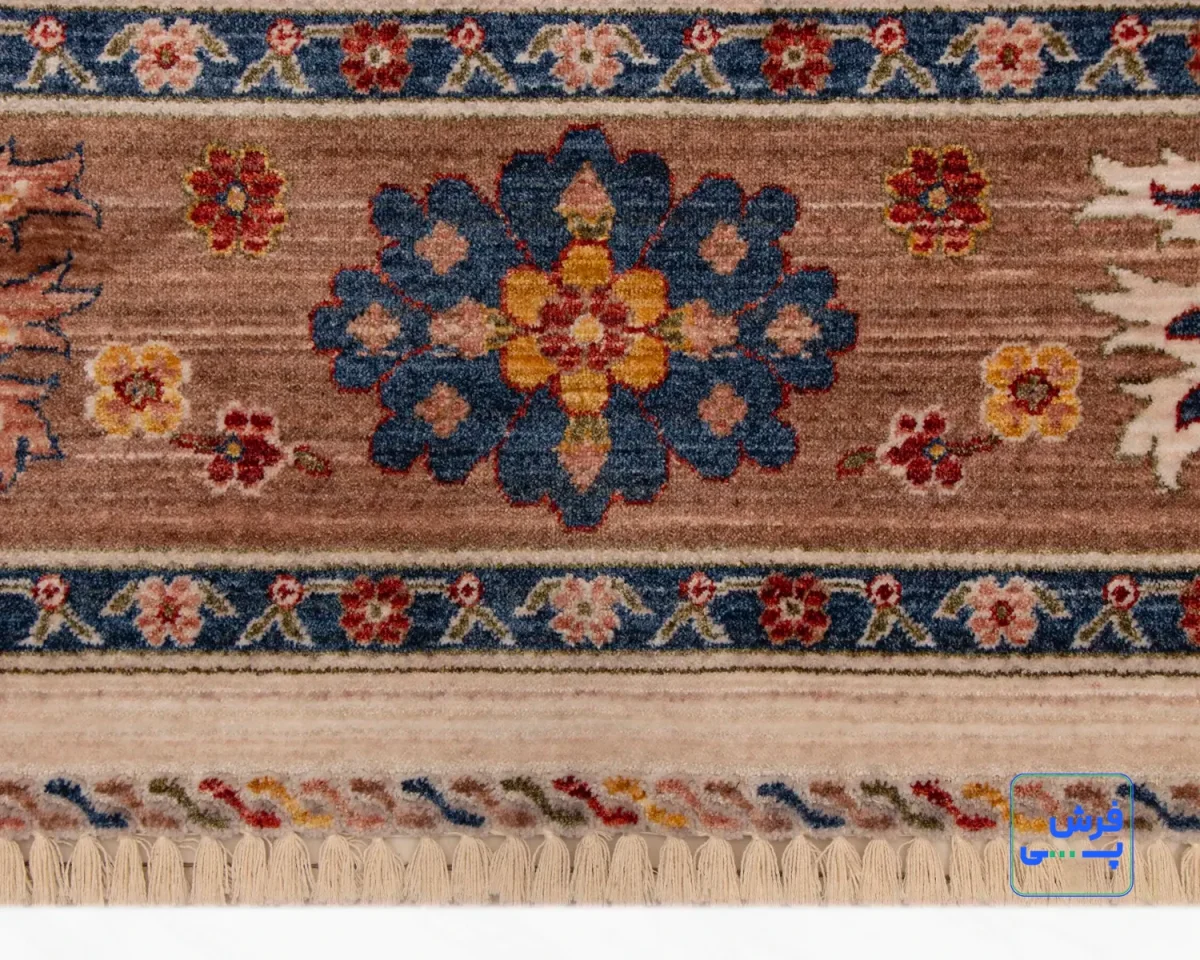 خرید قسطی |  فرش وینتیج 4038 کرم حاشیه نسکافه‌ای